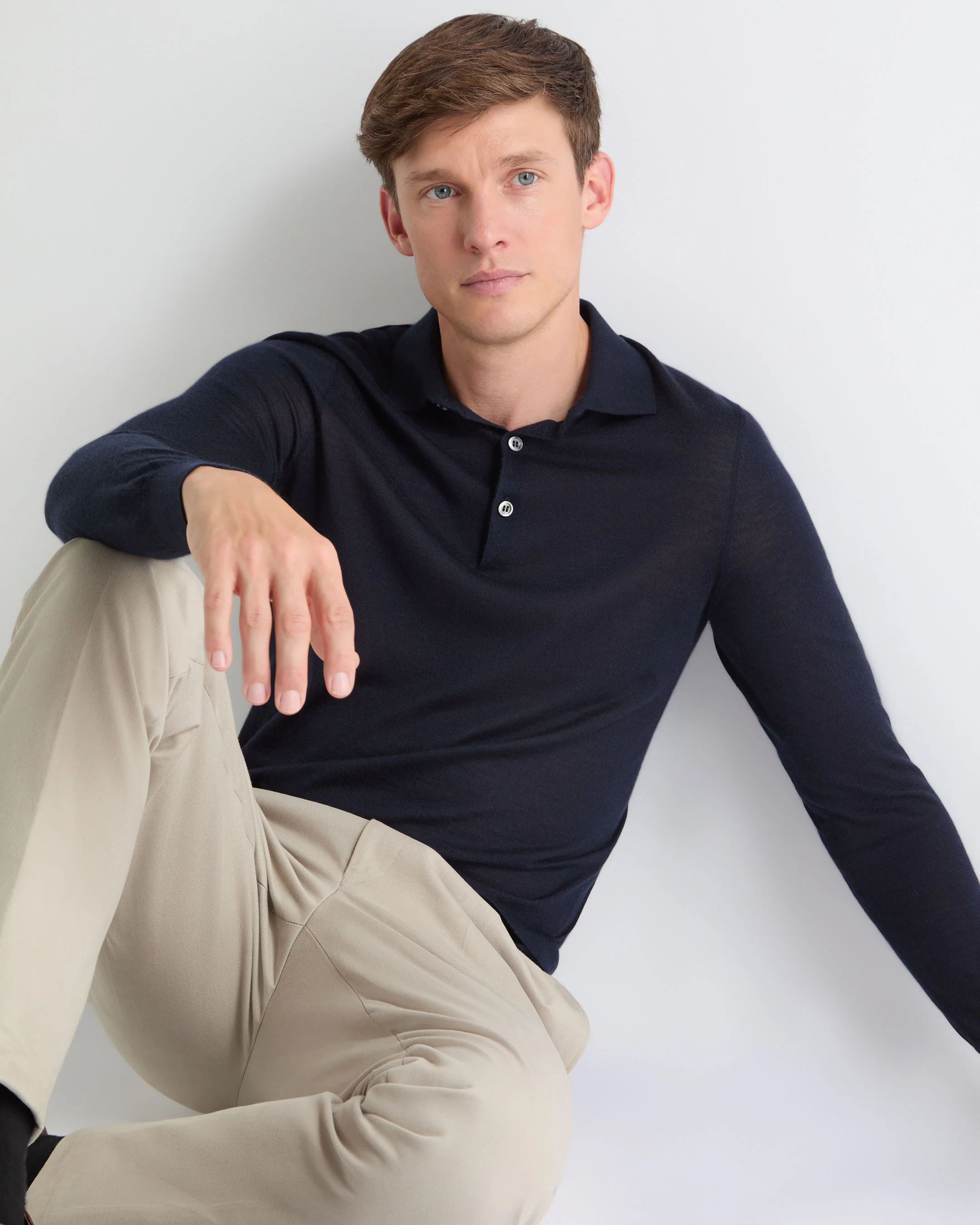 TUCCI SUPERFINE POLO SHIRT Navy Blue - Image 5