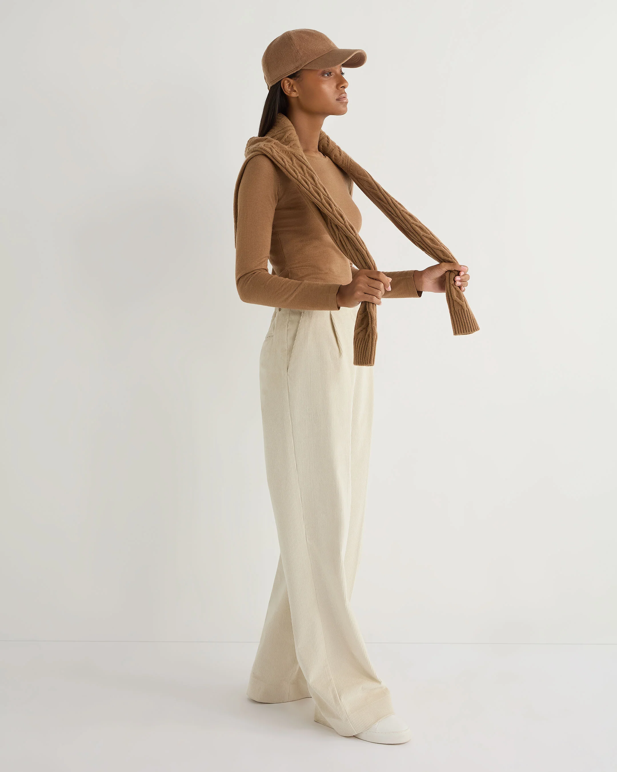 Unisex Cashmere Cap Camel Brown - Image 7