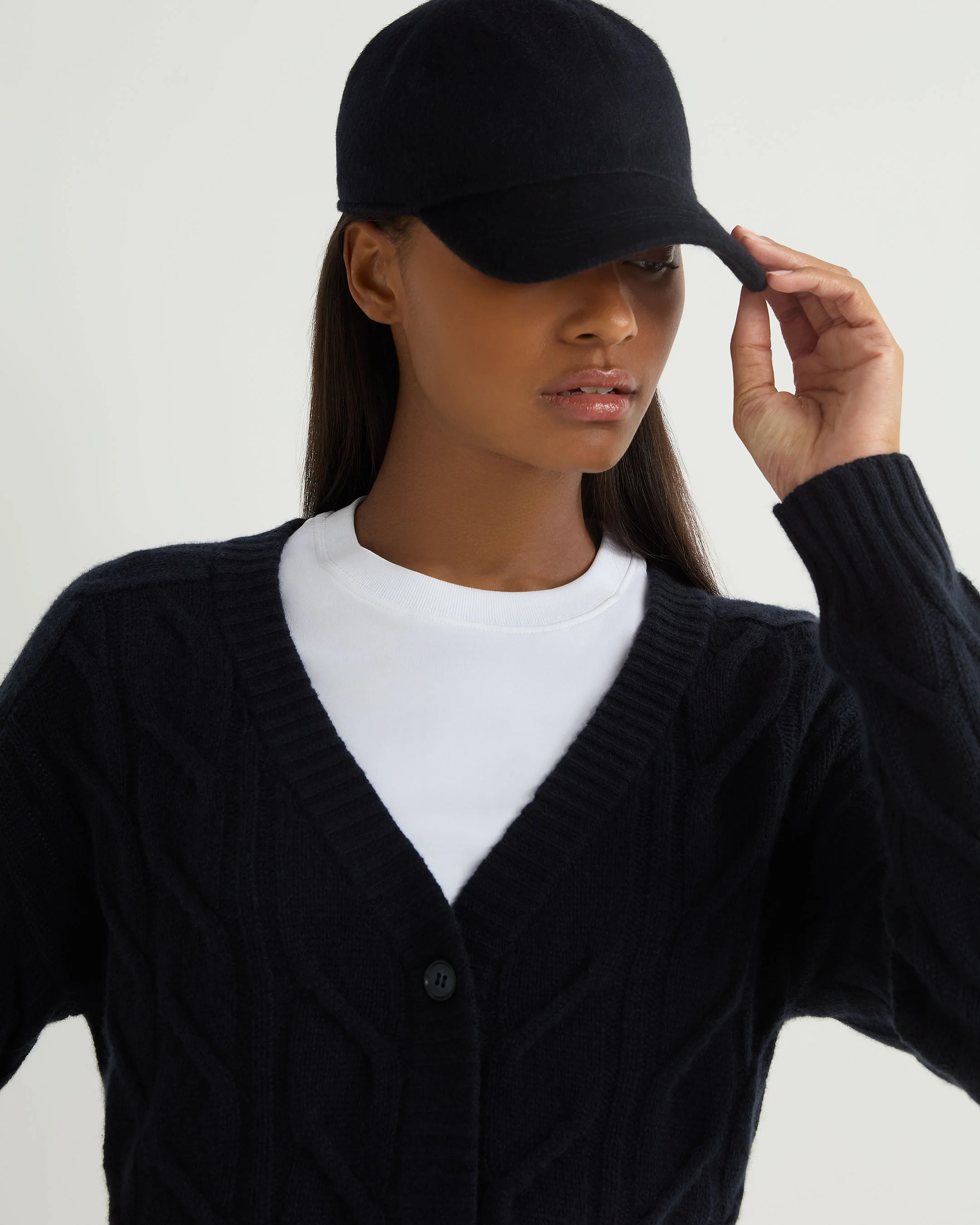 Unisex Cashmere Cap Navy Blue - Image 3