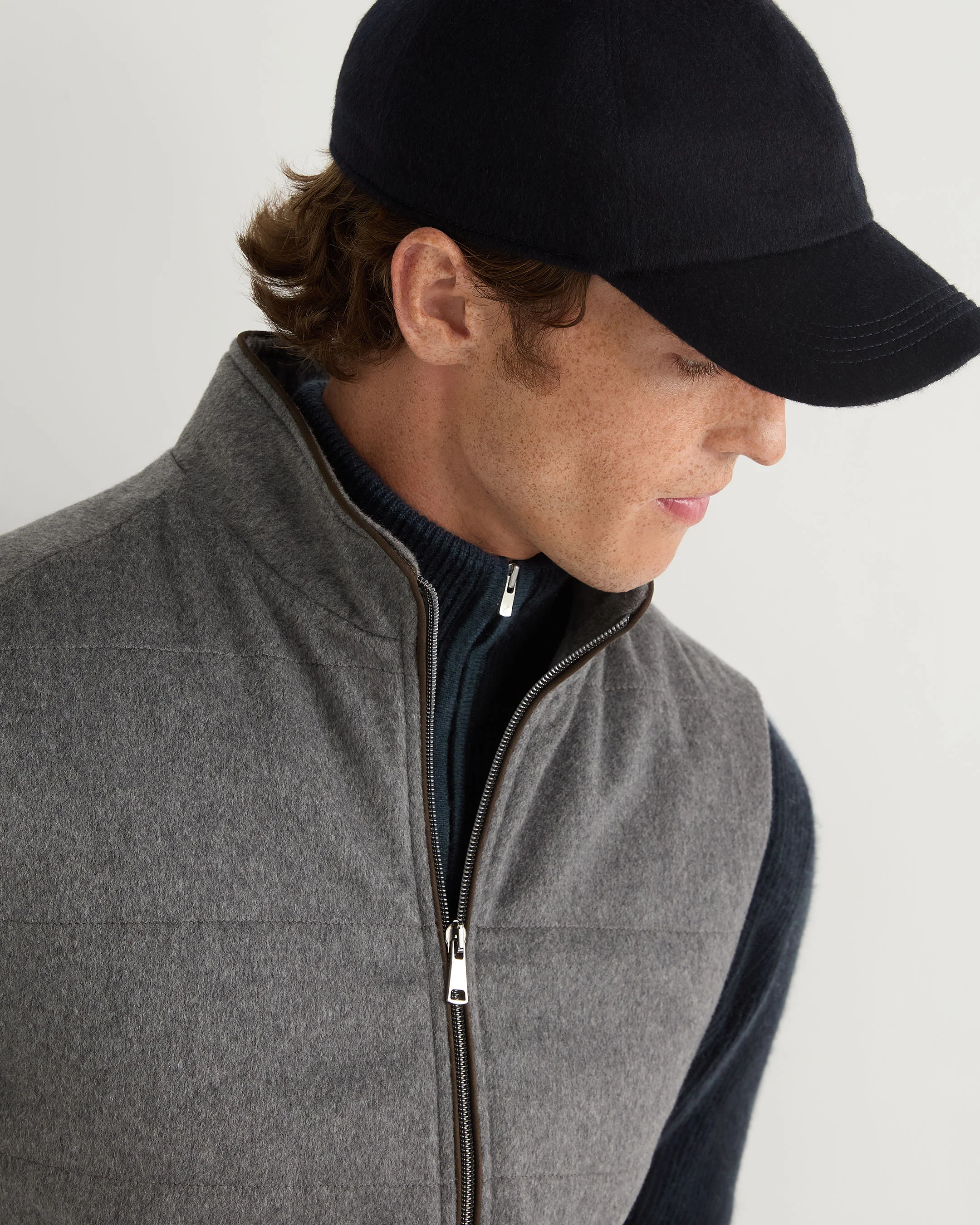 Unisex Cashmere Cap Navy Blue - Image 4