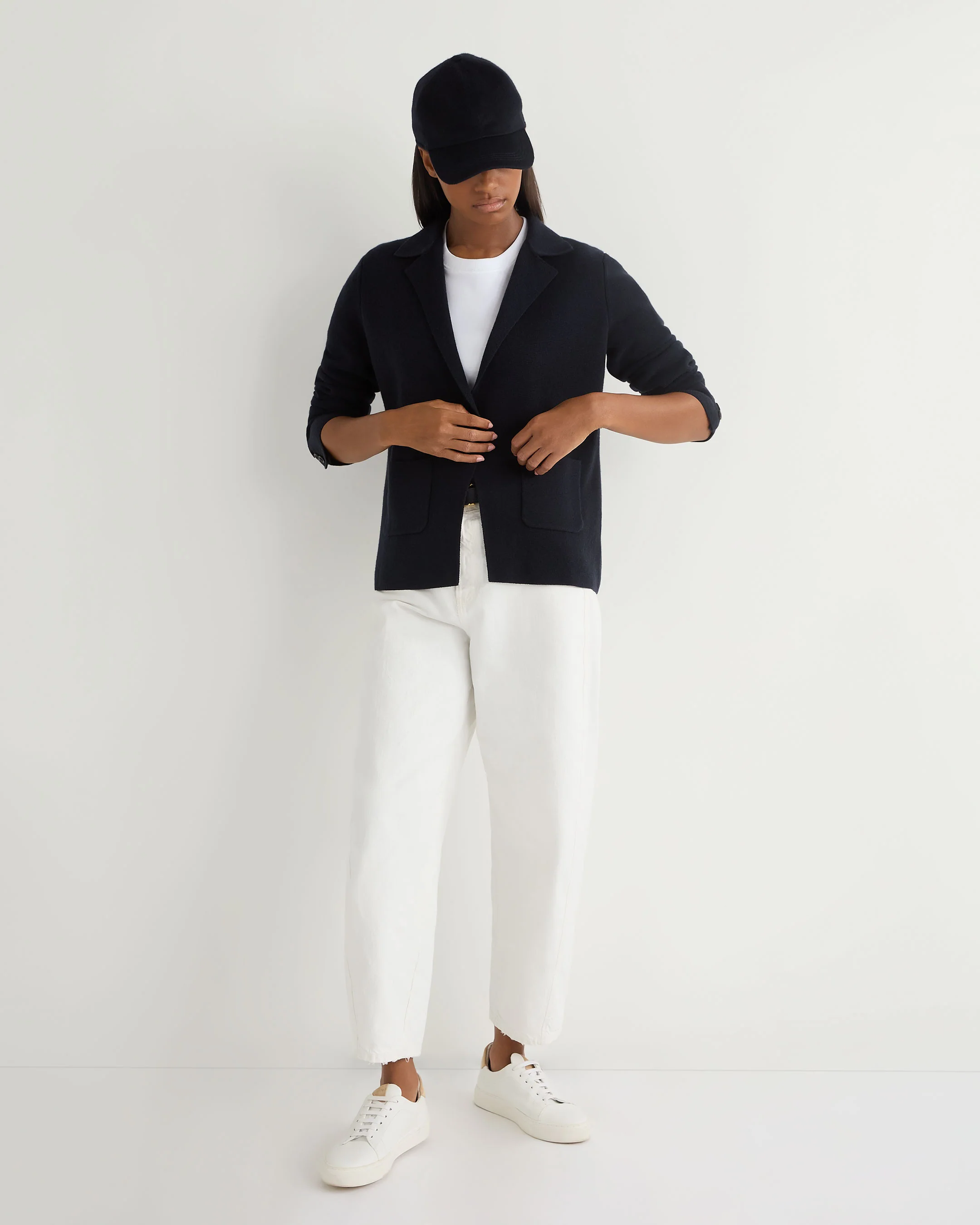 Unisex Cashmere Cap Navy Blue - Image 7