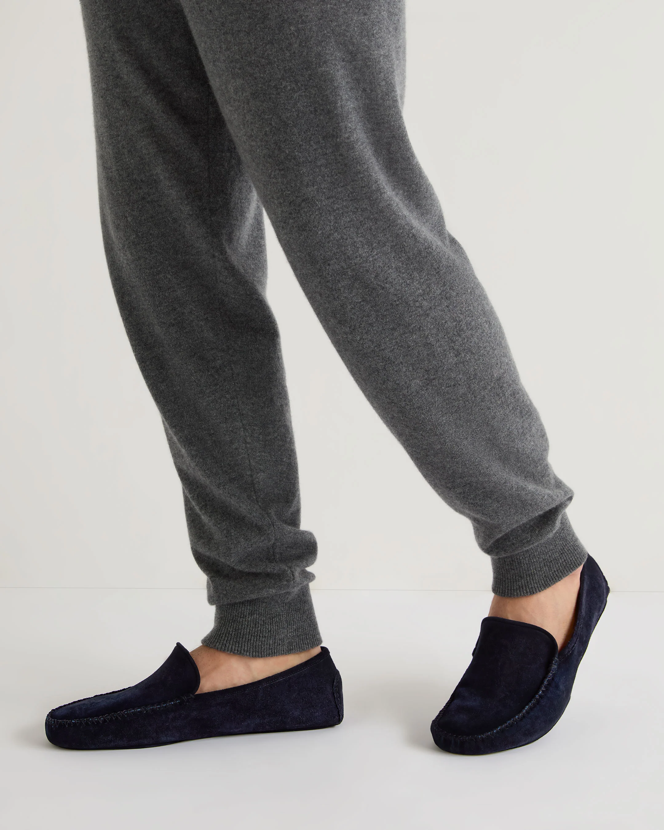 Unisex Suede Moccasin Navy Blue - Image 3