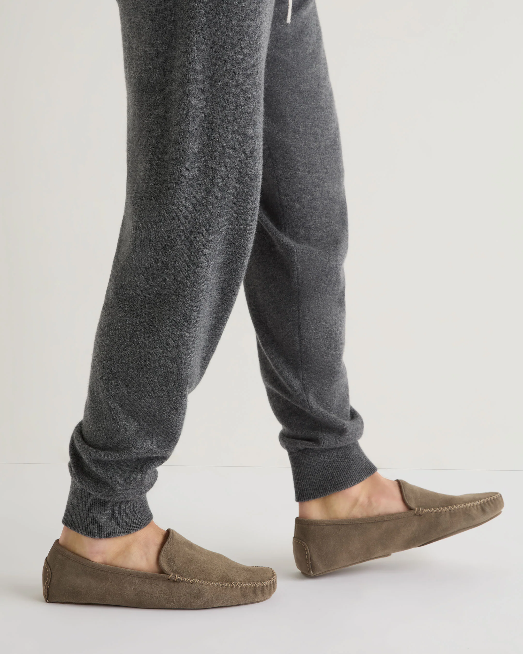 Unisex Suede Moccasin Taupe Brown - Image 3