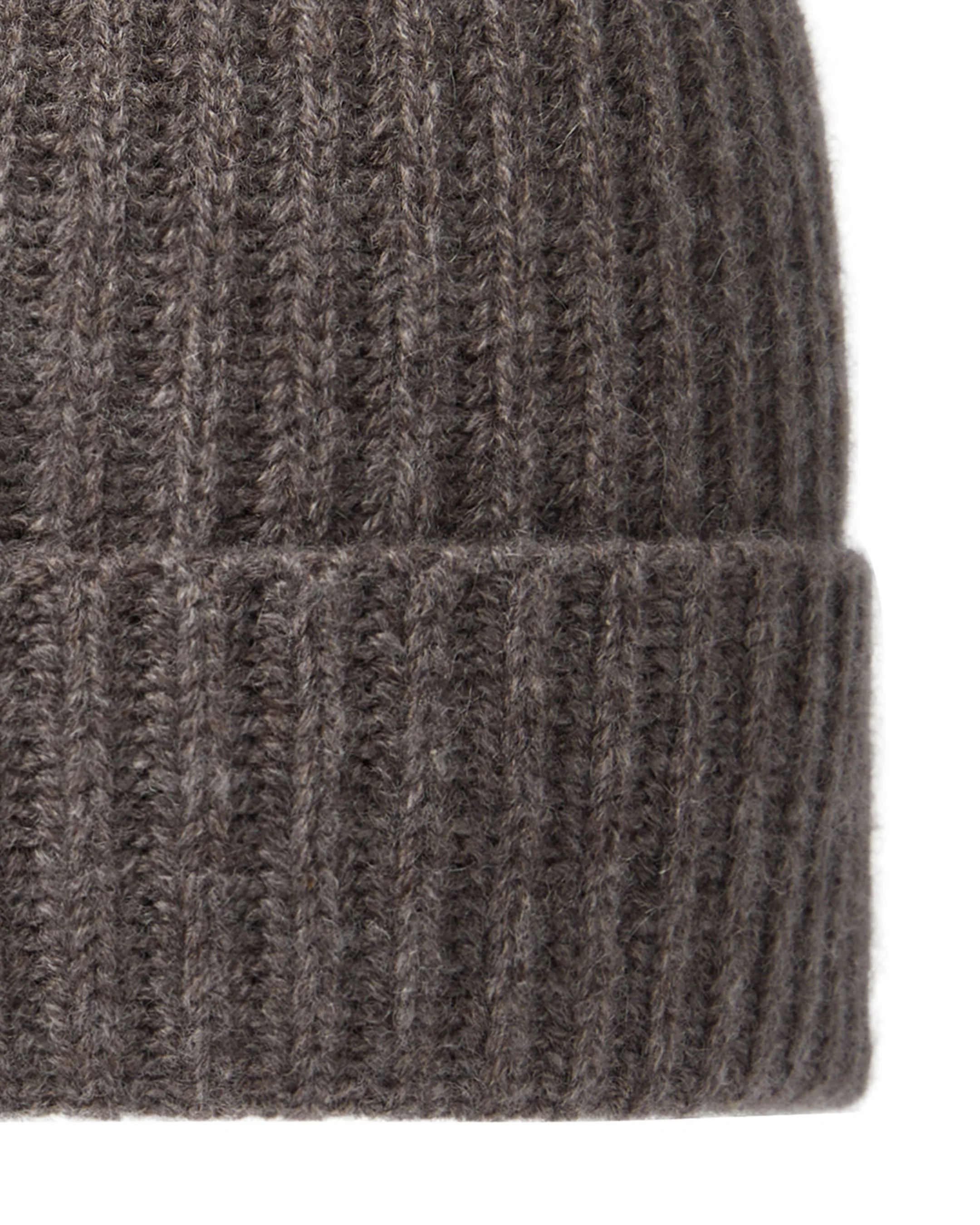 Unisex Ribbed Cashmere Hat Otter Brown - Image 2