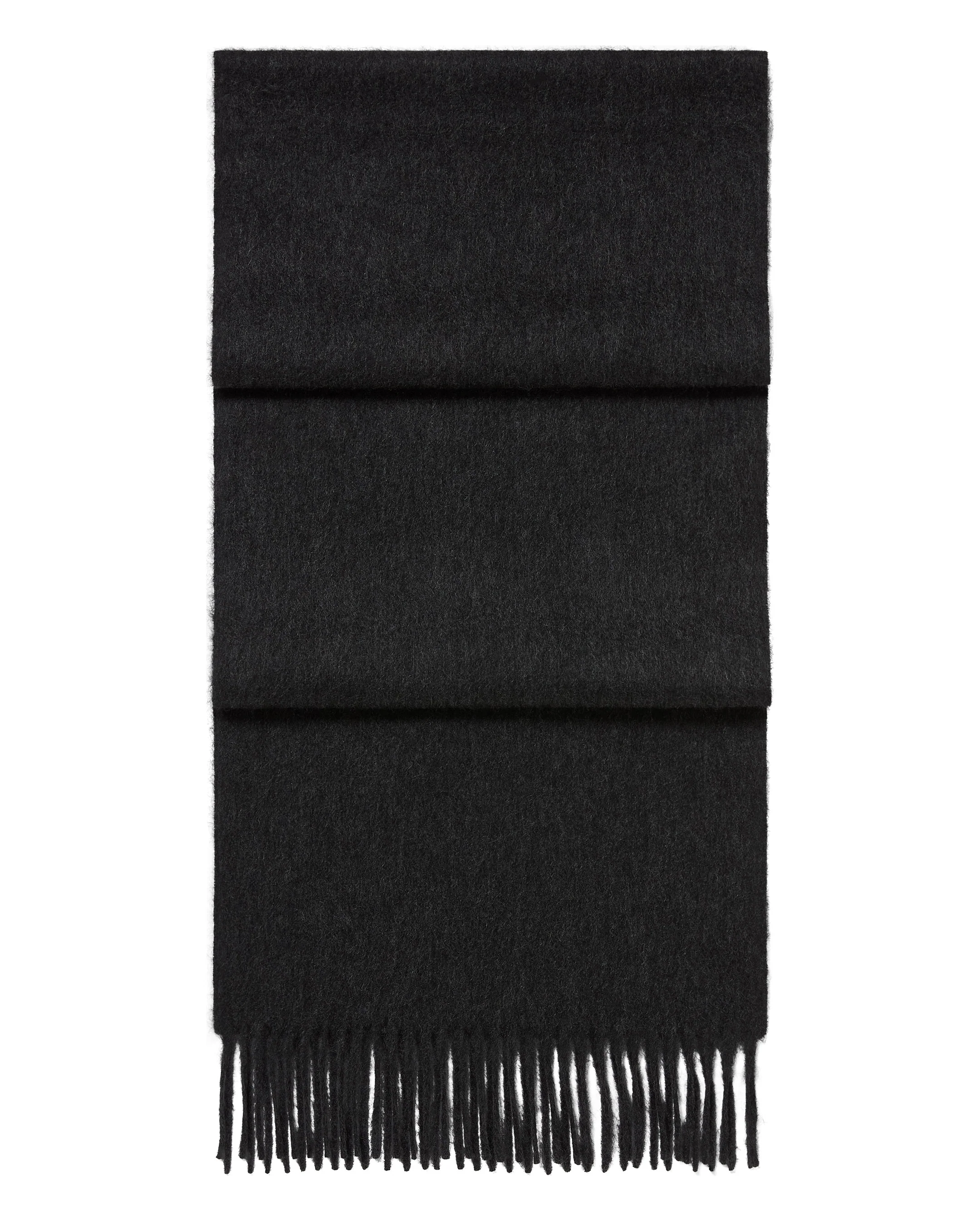 Unisex Woven Cashmere Scarf Deep Charcoal Grey