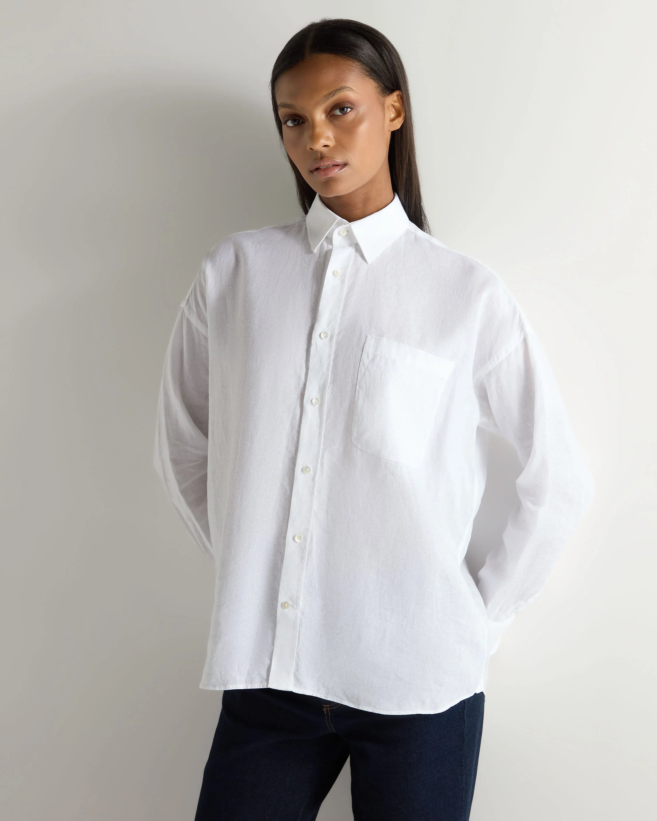 Women's Valencia Linen Shirt White
