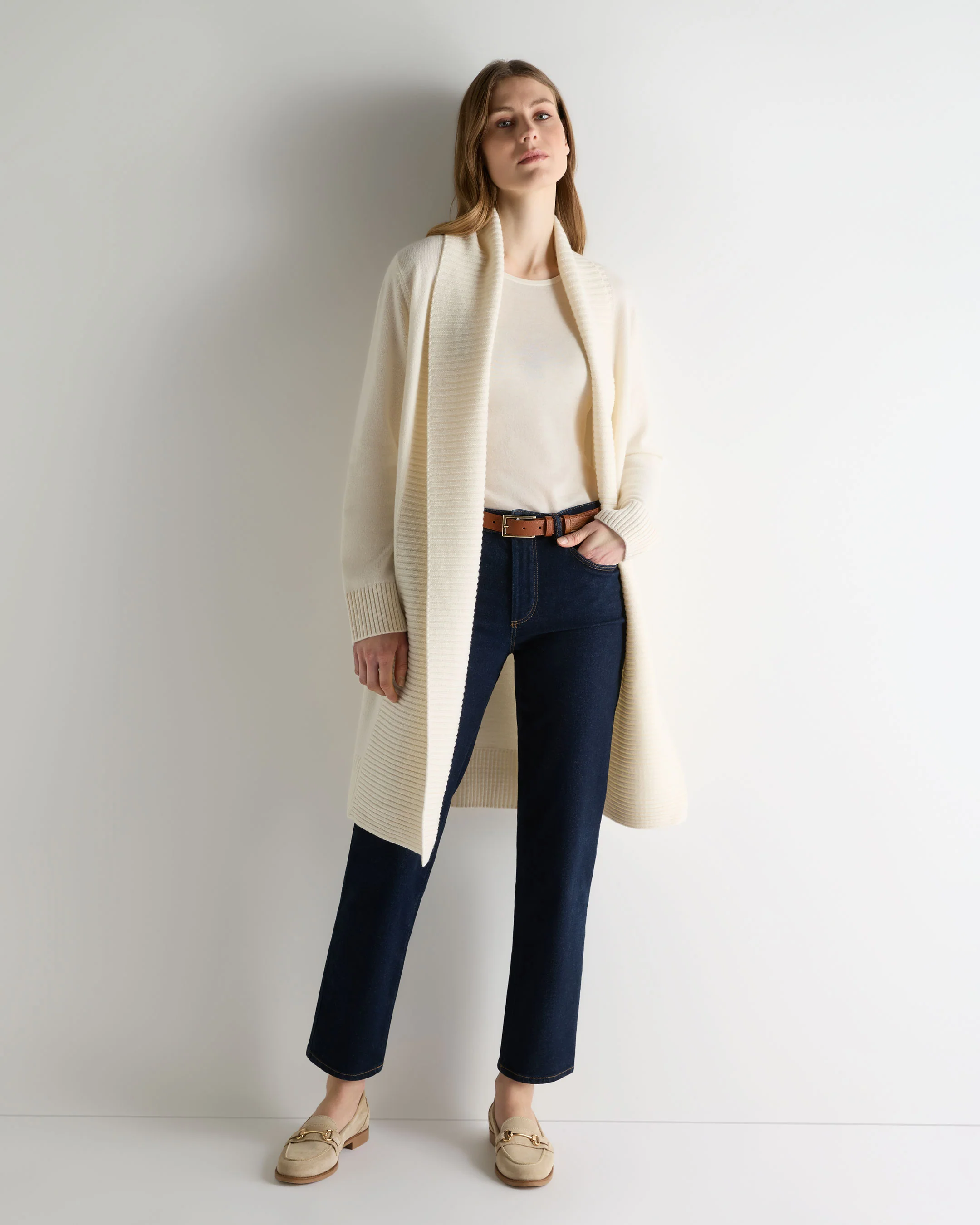 Women's Abbey Cashmere Cardigan New Ivory White