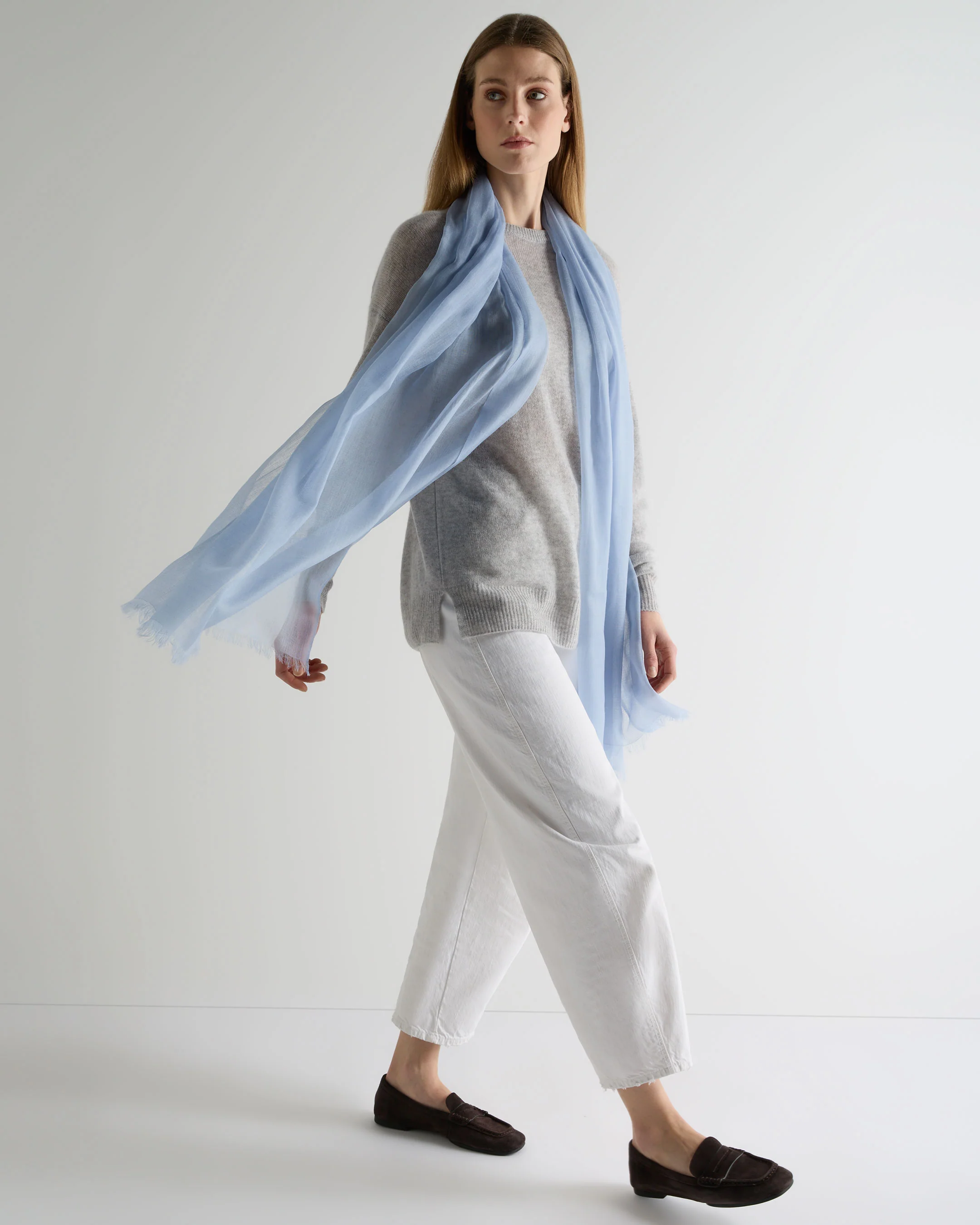 Women's Air Longline Cashmere Jumper Fumo Grey - Image 3