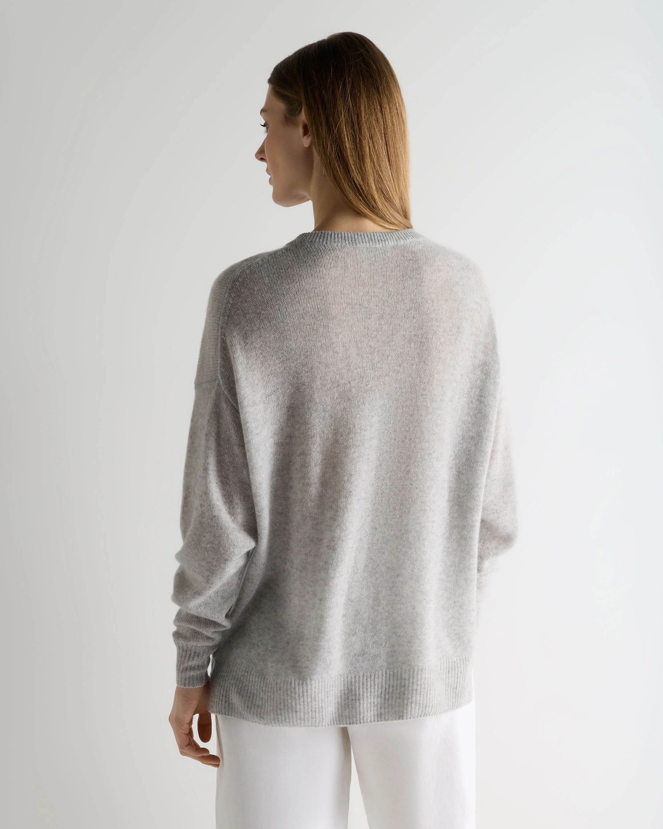 Women's Air Longline Cashmere Jumper Fumo Grey - Image 4
