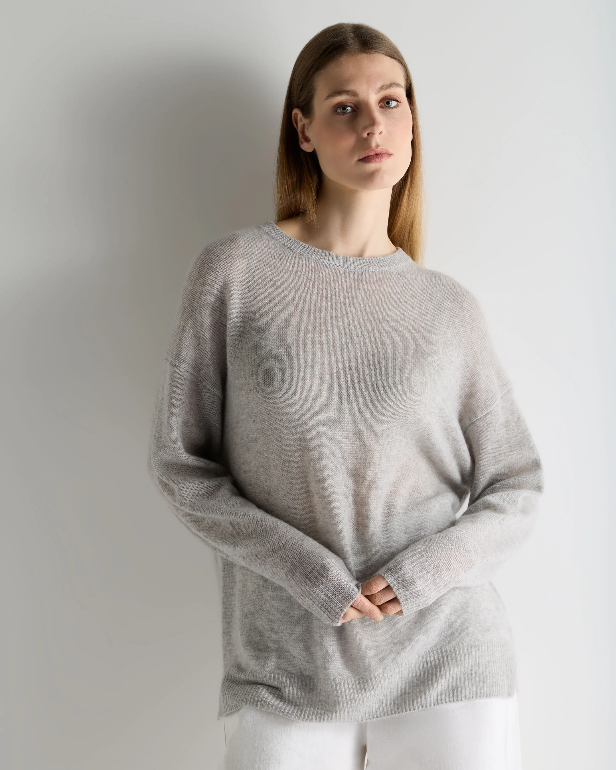 Women's Air Longline Cashmere Jumper Fumo Grey - Image 6