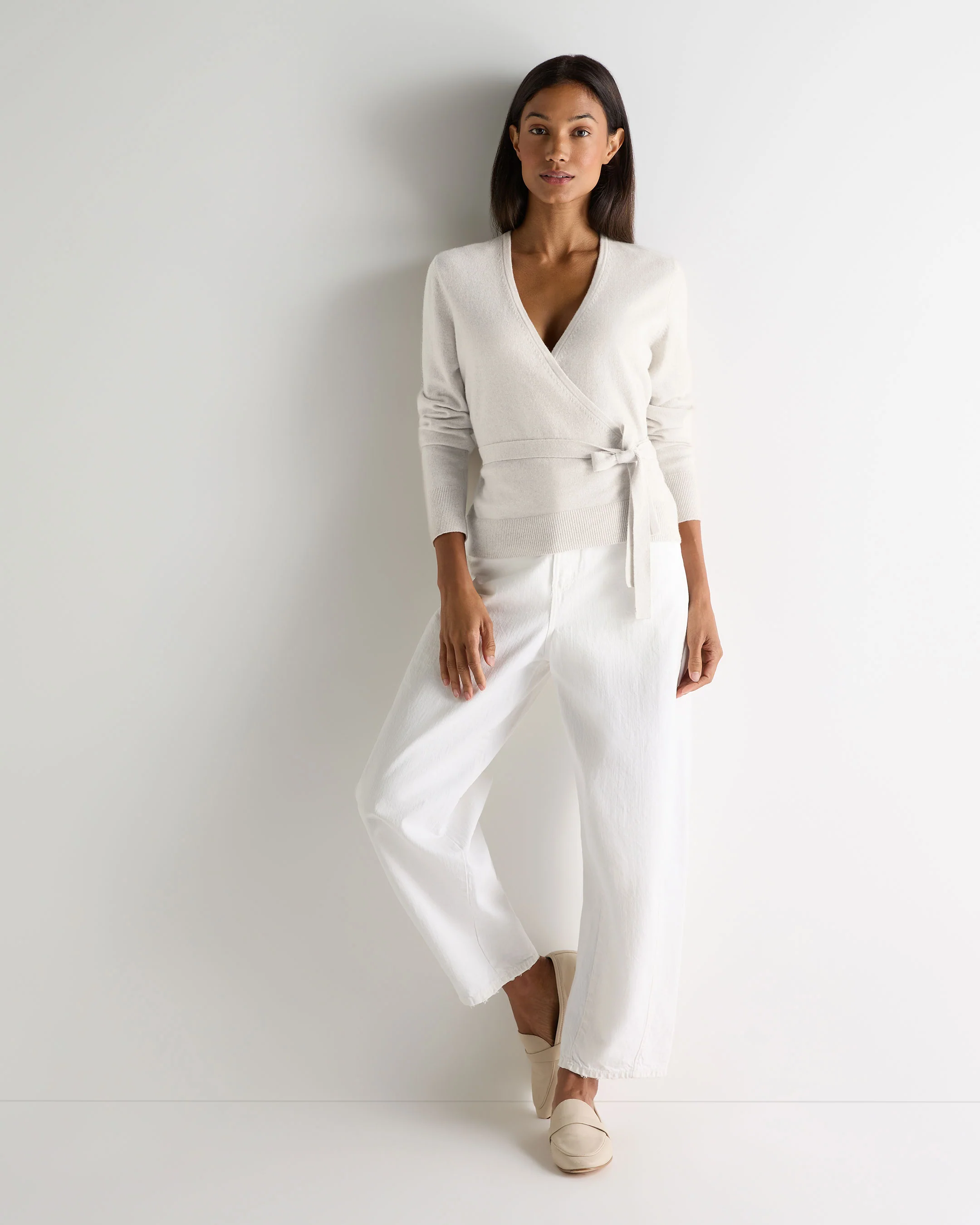 Women's Arabella Wrap Cashmere Cardigan New Ivory White