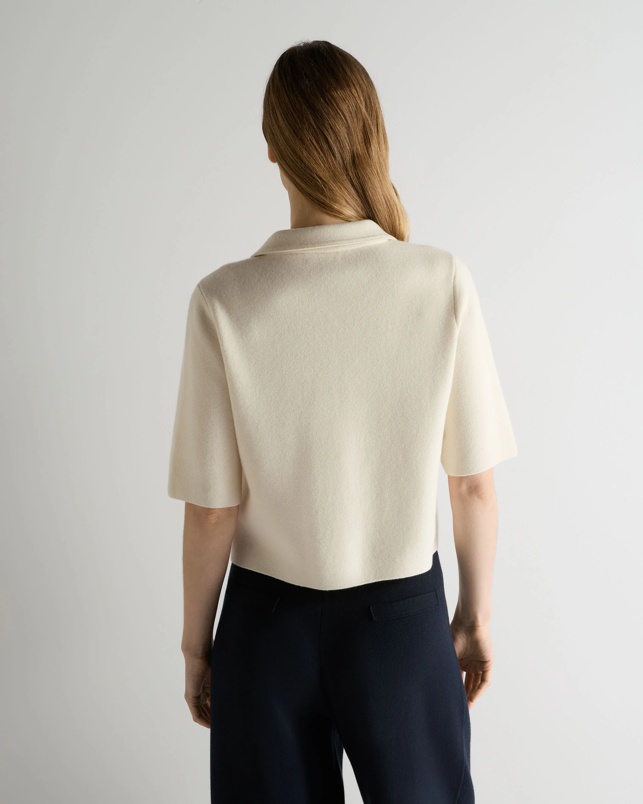 Women's Ashby Short Sleeve Cashmere Jacket New Ivory White - Image 4