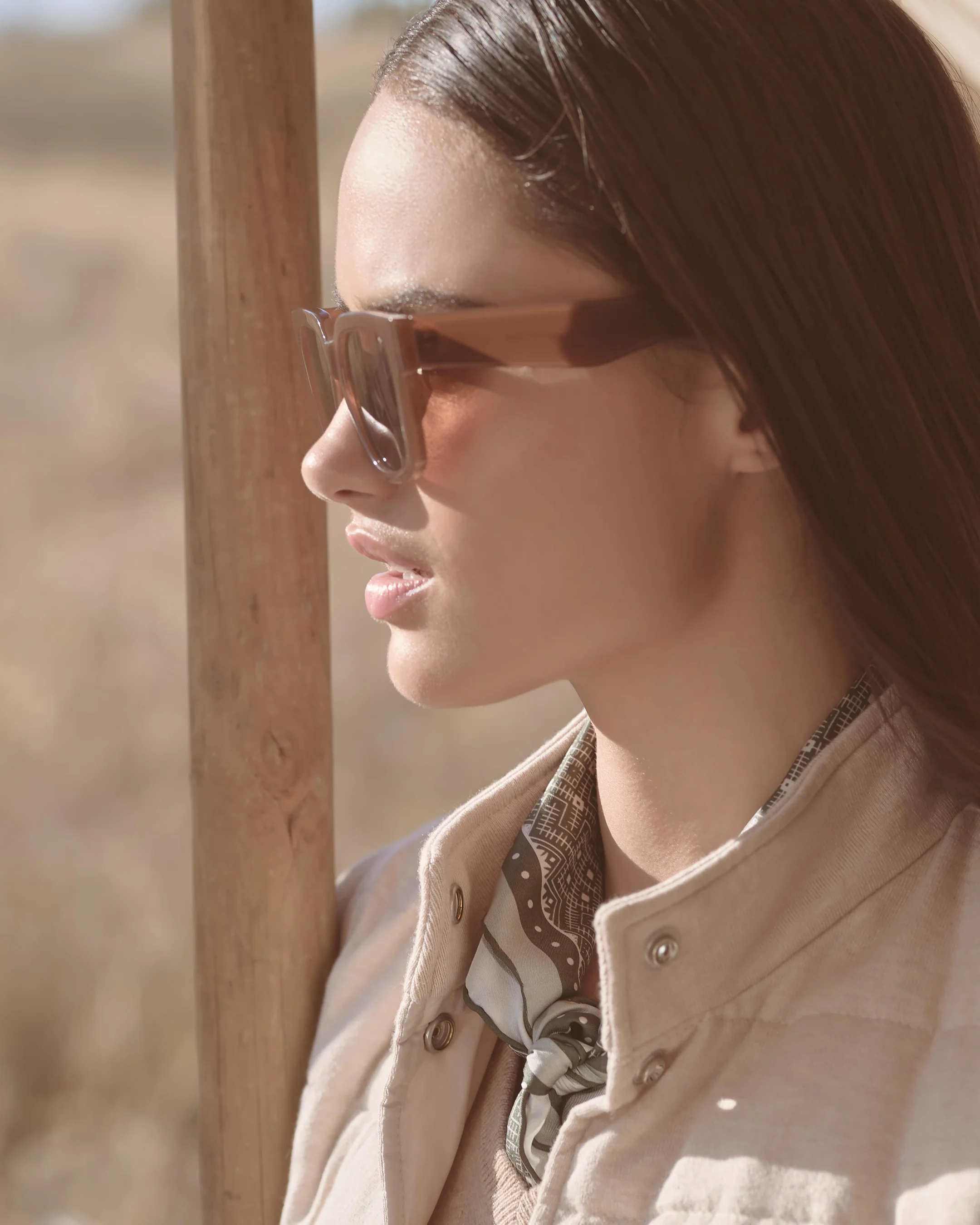 Women's Button Through Quilted Gilet Sandstone Brown - Image 7