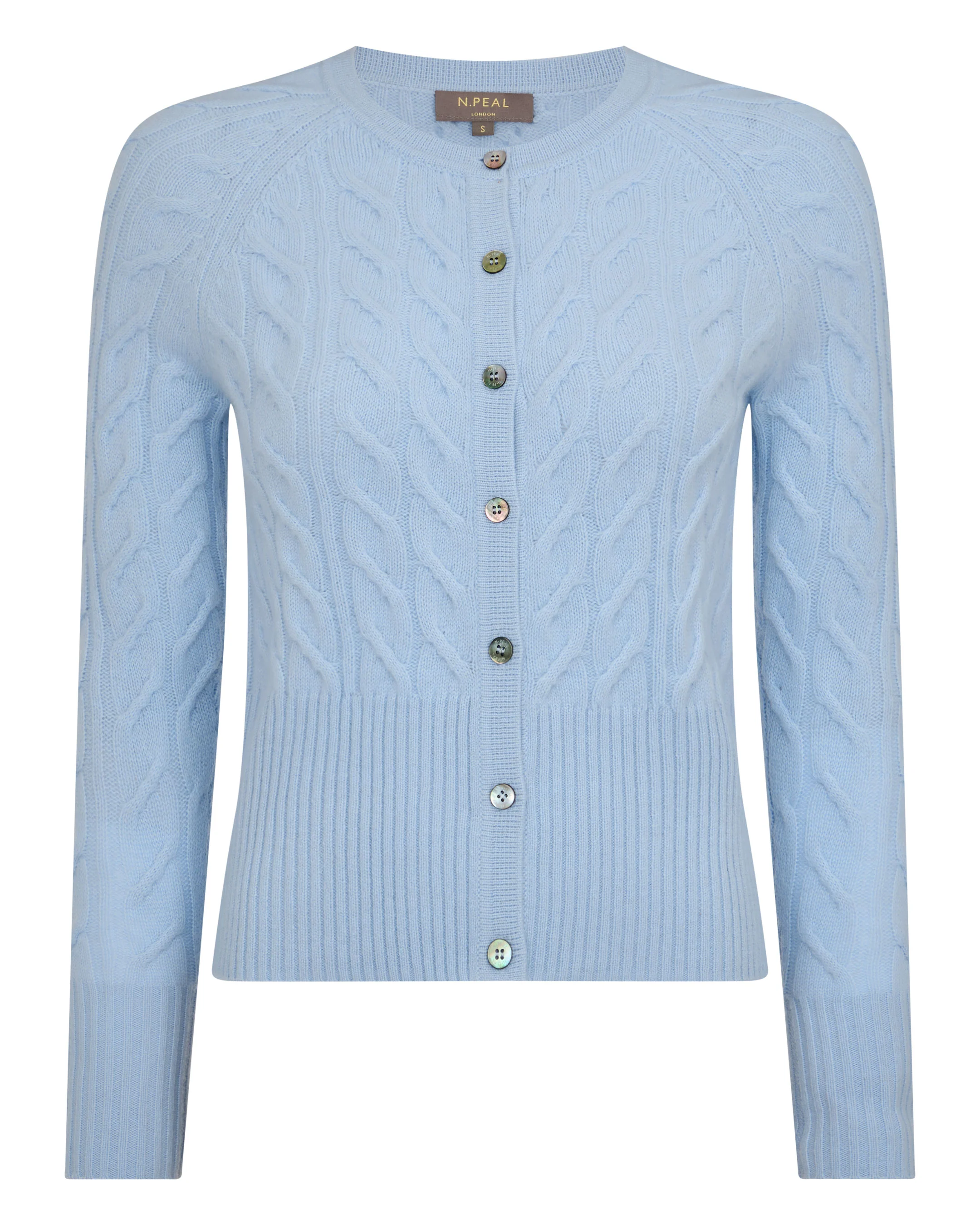 Women's Myla Cable Cashmere Cardigan Sea Mist Blue - Image 2