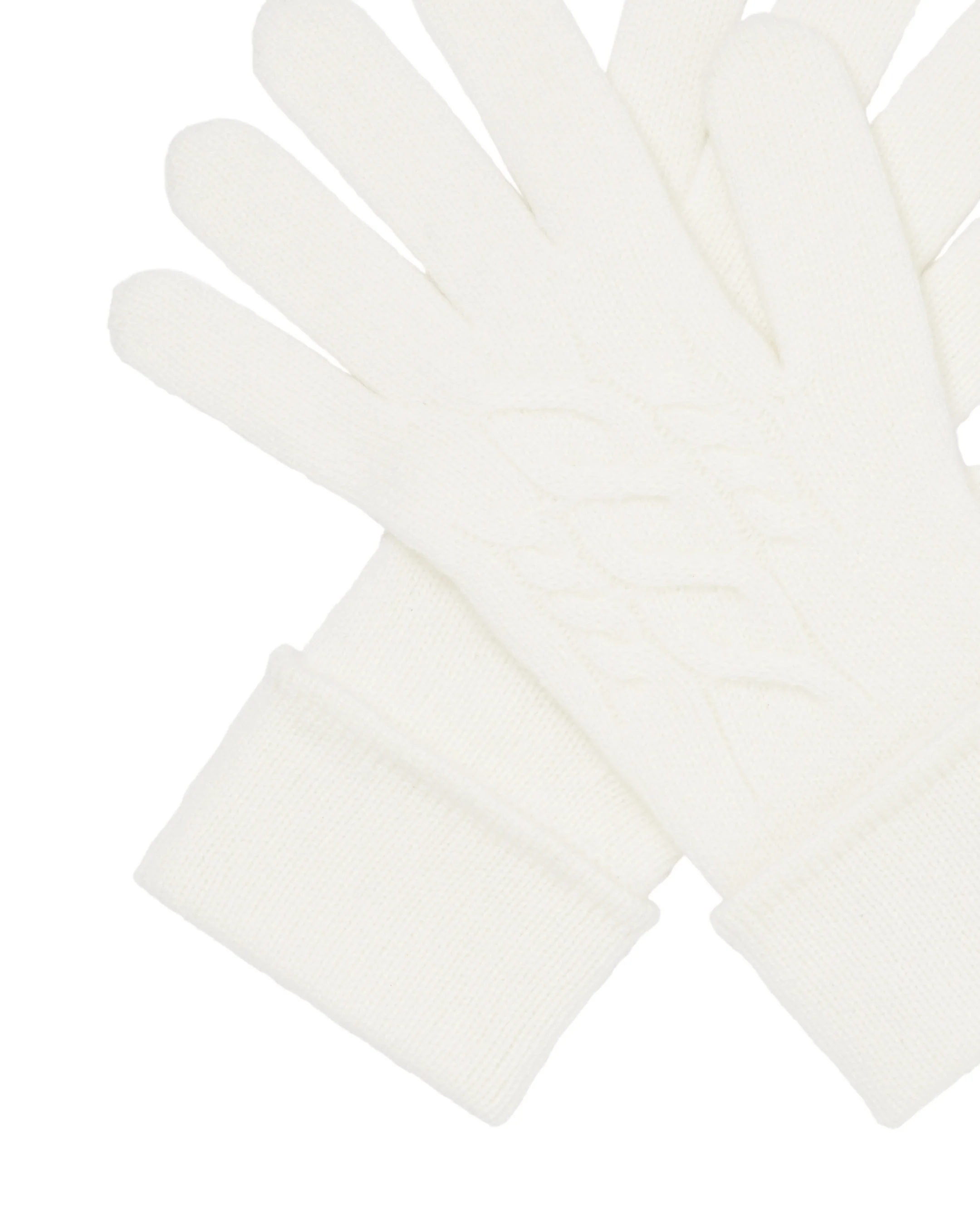 Women's Cable Cashmere Gloves New Ivory White - Image 2