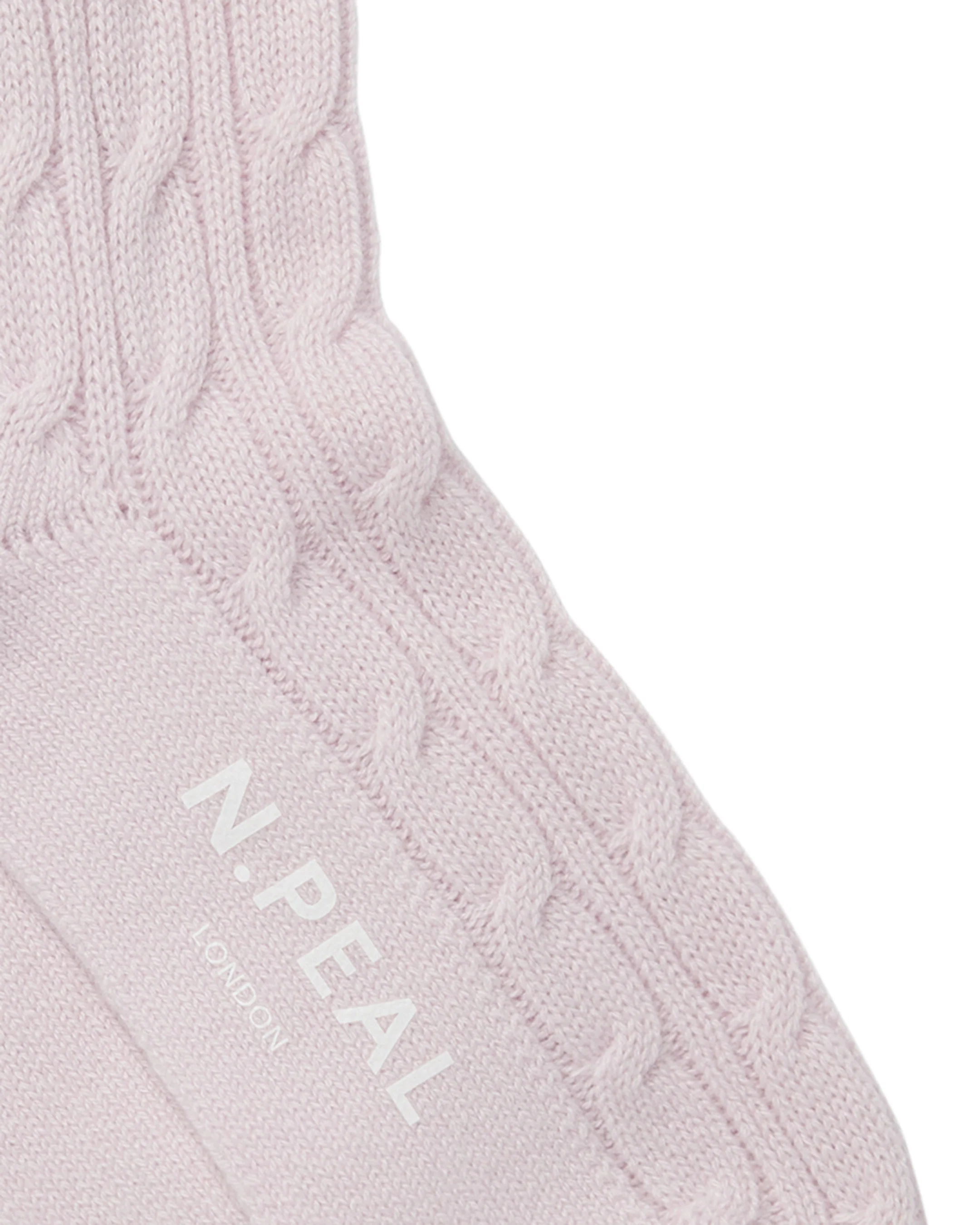 Women's Cable Cashmere House Socks Chalk Pink - Image 2