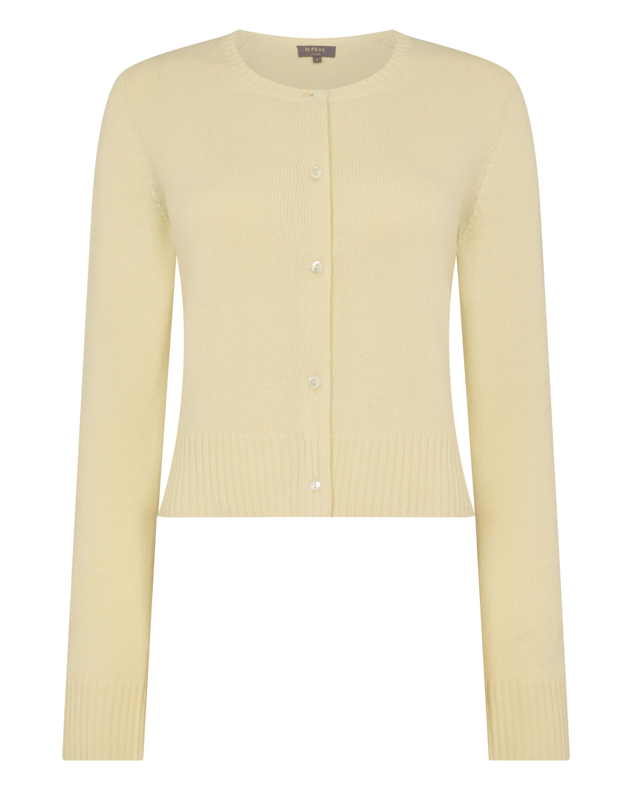 Women's Chunky Crop Cashmere Cardigan Butter Yellow - Image 2