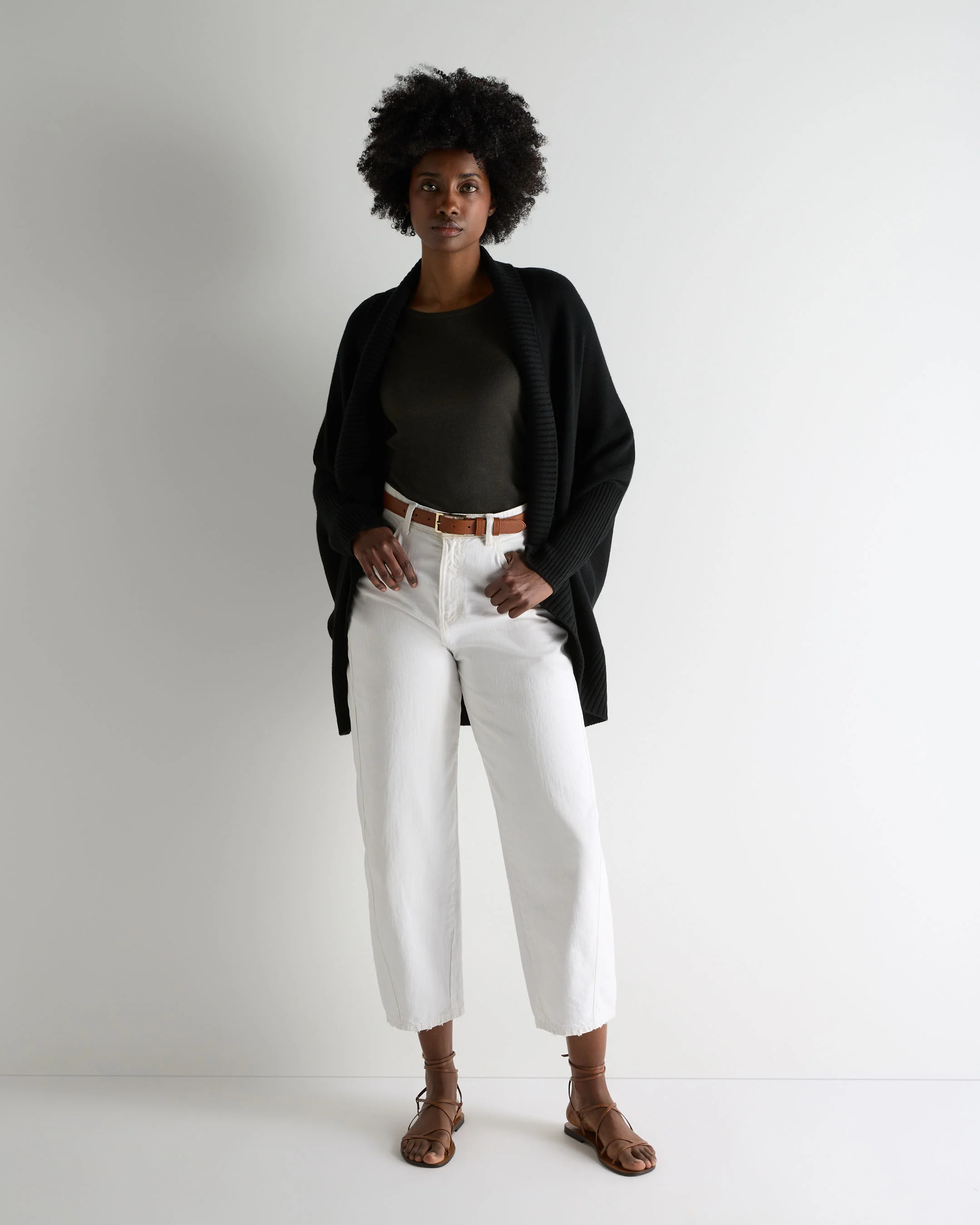Women's Cocooning Cashmere Cardigan Black - Image 3