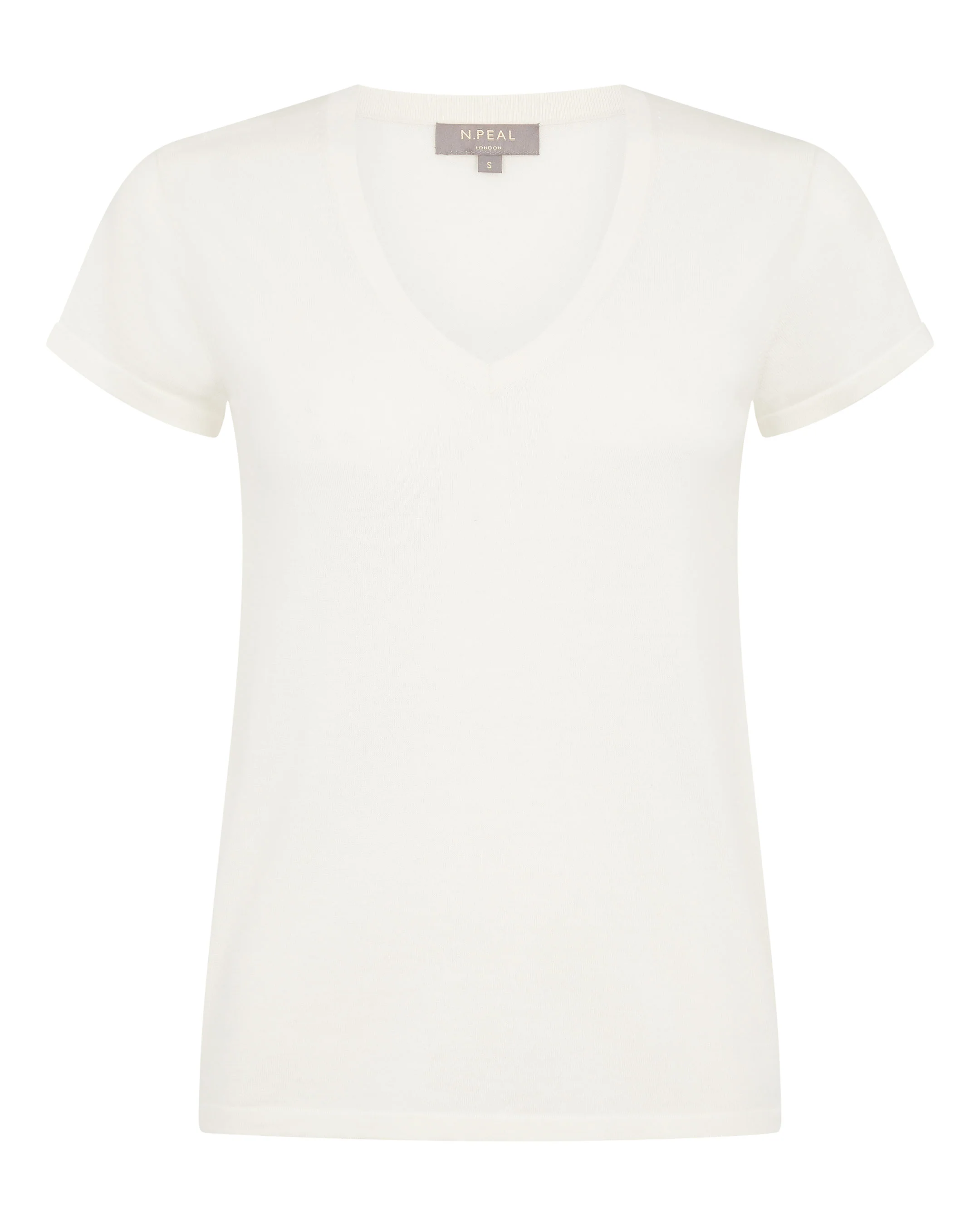 Women's Cotton Cashmere Silk T-Shirt New Ivory White - Image 2