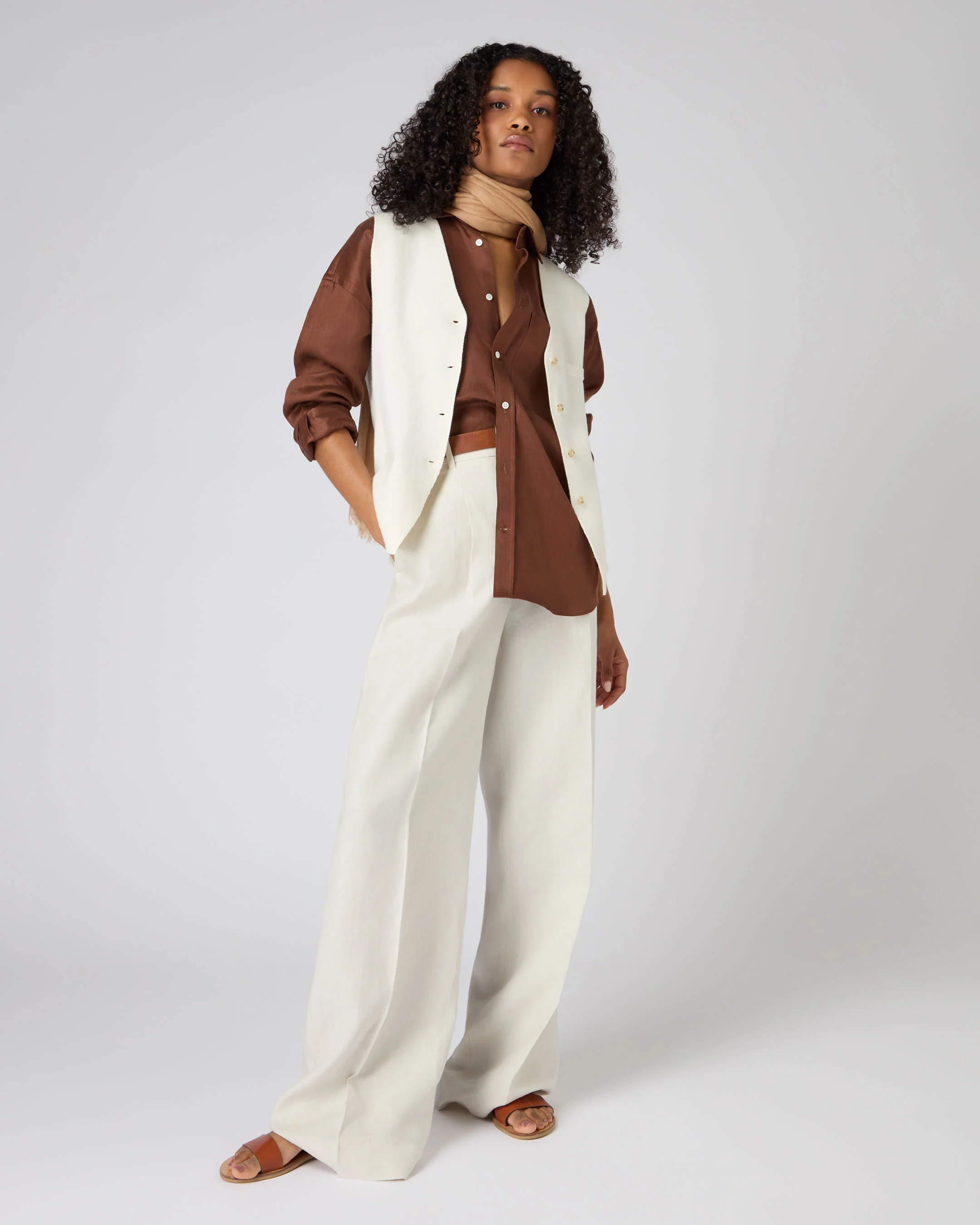 Women's Mila Cotton Cashmere Silk Waistcoat New Ivory White - Image 6