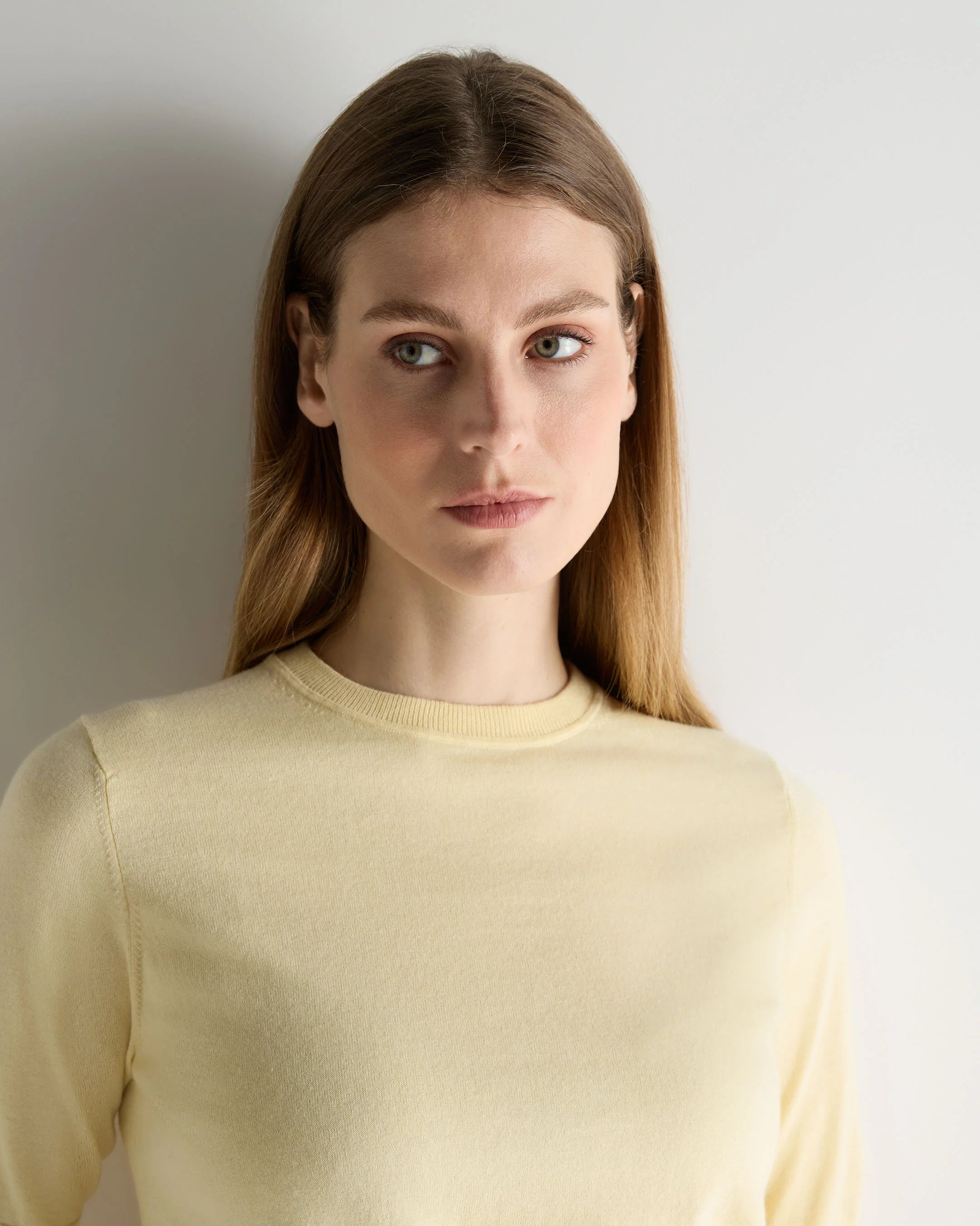 Women's Cotton Cashmere T-Shirt Lemon Yellow - Image 5