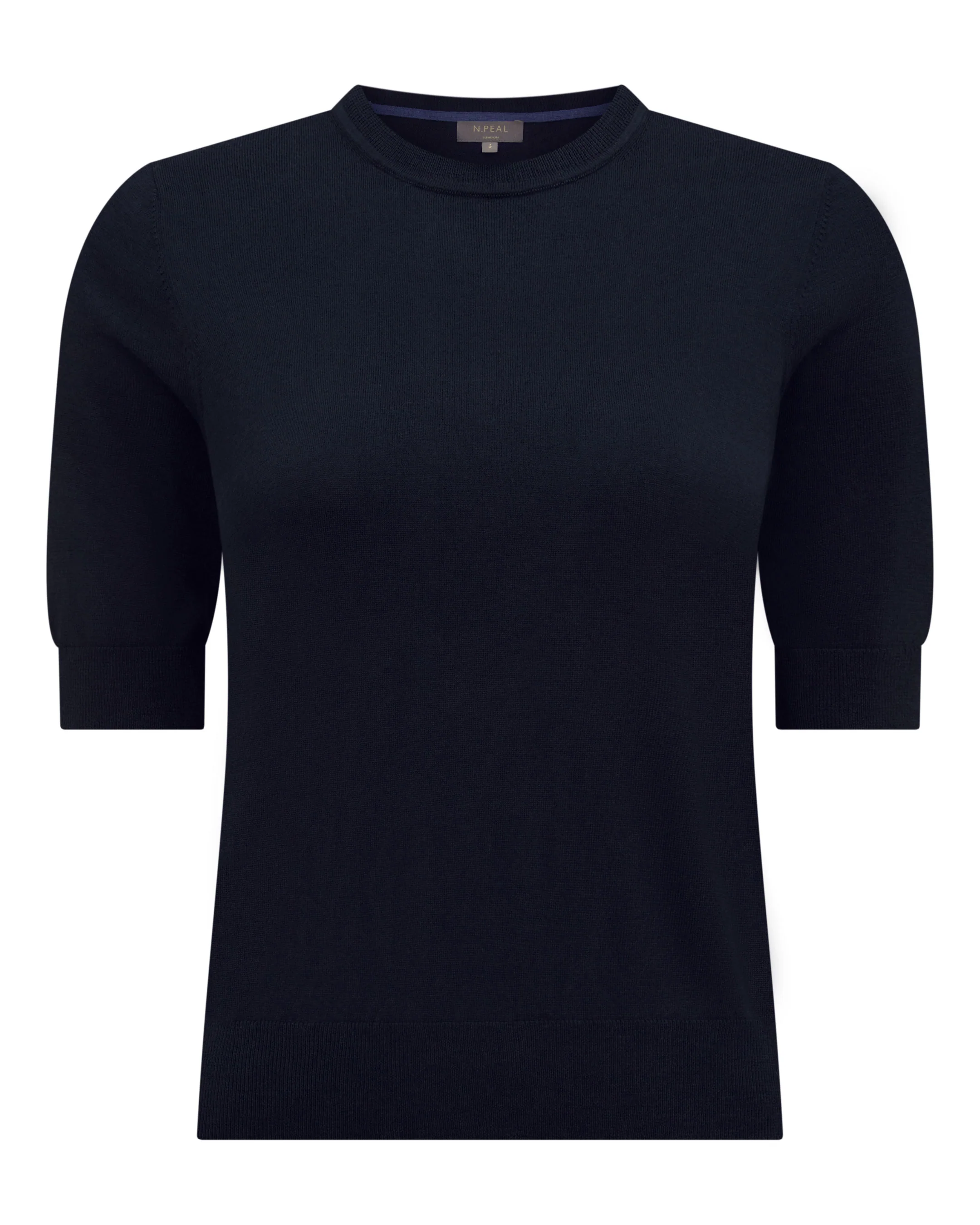 Women's Cotton Cashmere T-Shirt Navy Blue - Image 2