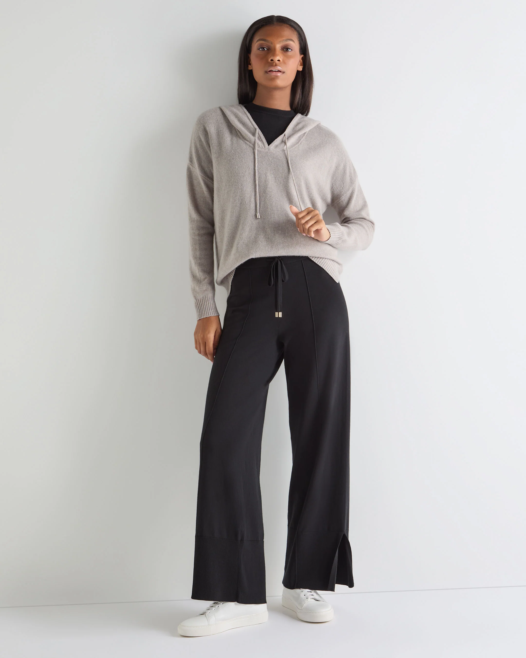 Women's Cotton Cashmere Trouser Black - Image 3