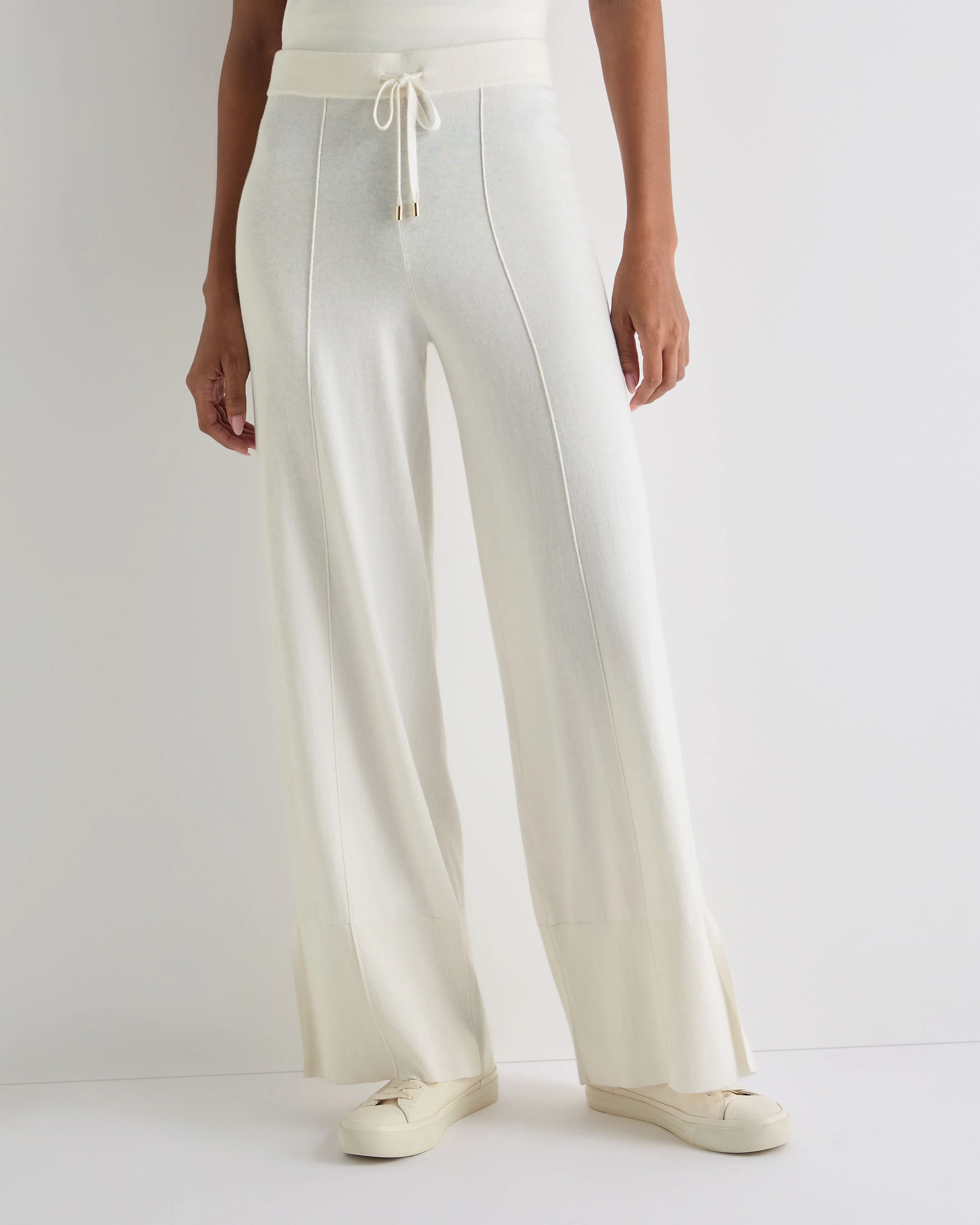 Women's Cotton Cashmere Trouser New Ivory White