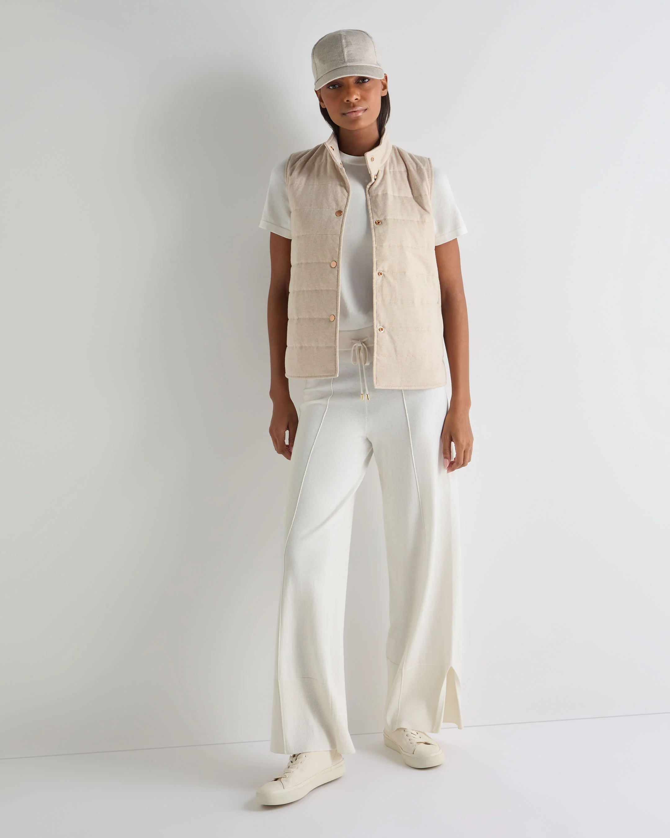 Women's Cotton Cashmere Trouser New Ivory White - Image 3