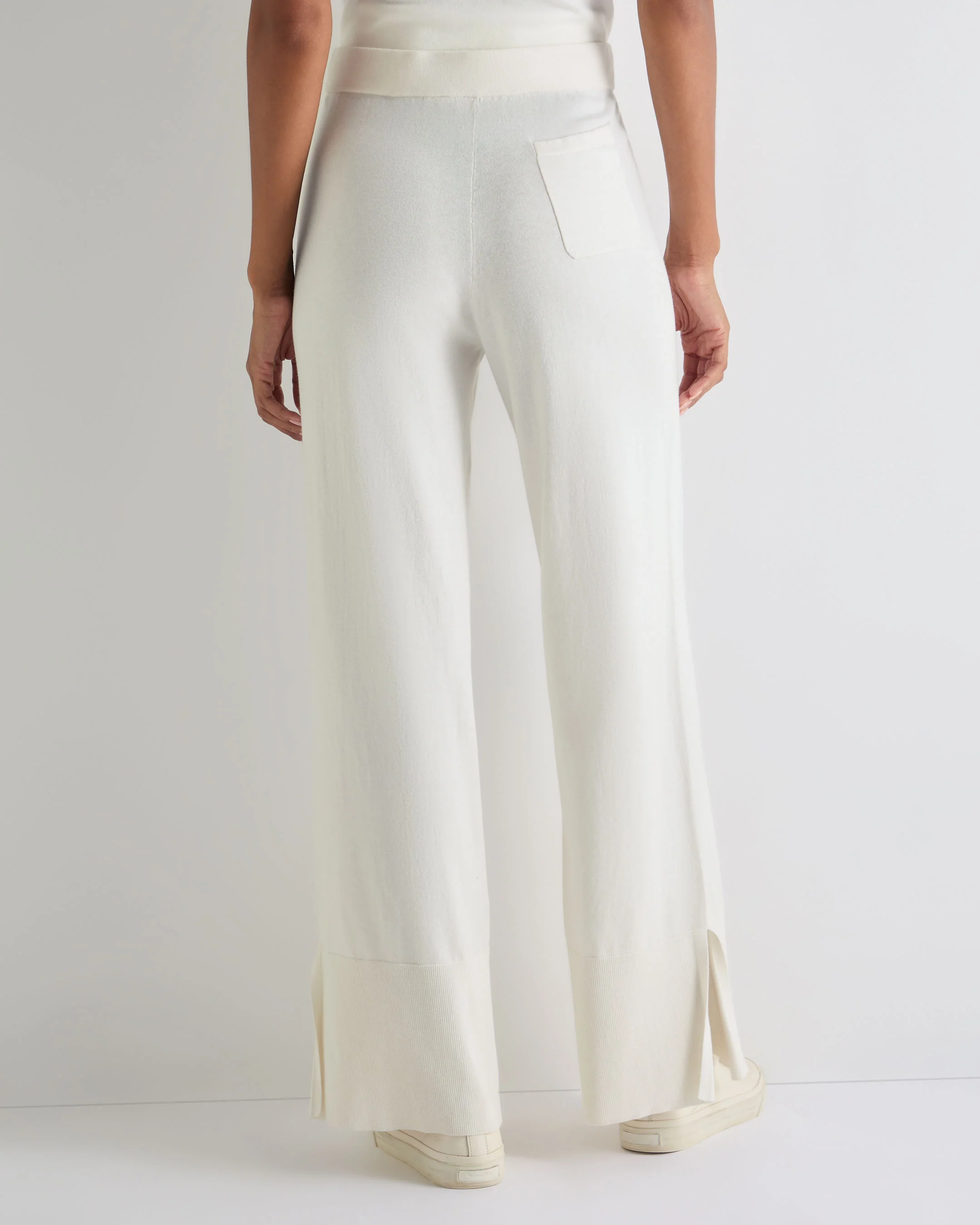 Women's Cotton Cashmere Trouser New Ivory White - Image 4