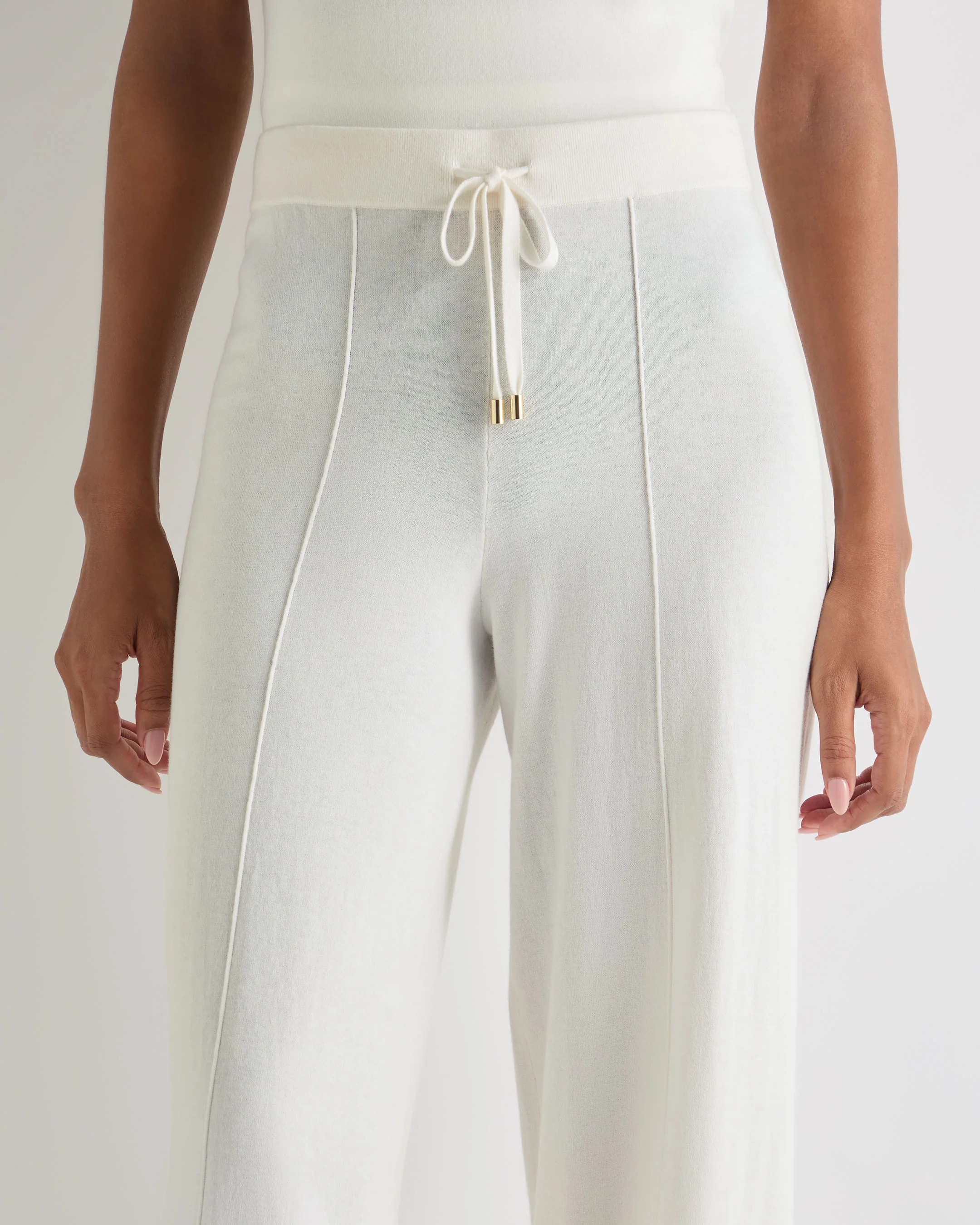 Women's Cotton Cashmere Trouser New Ivory White - Image 5