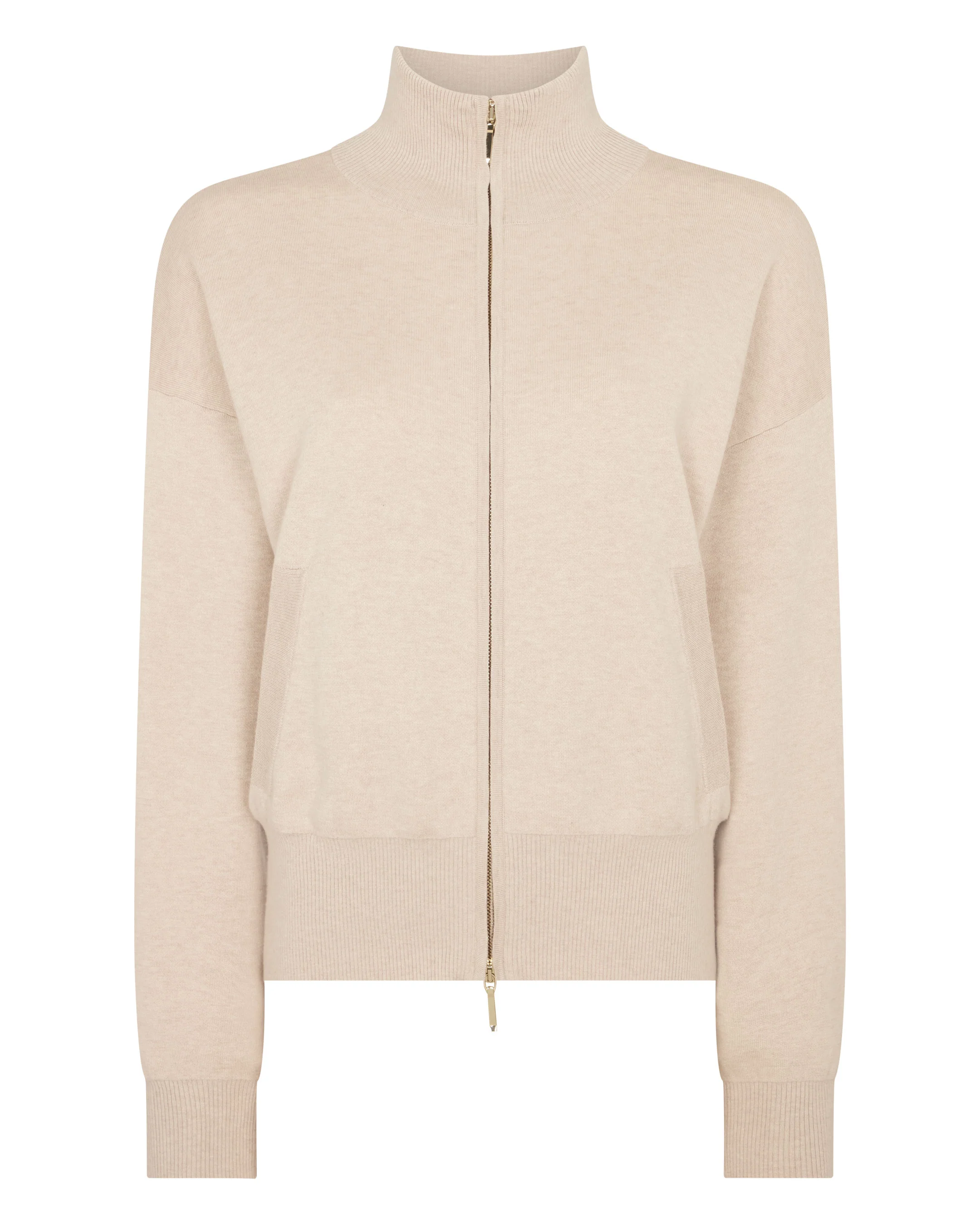 Women's Double Faced Cotton Blend Bomber Sandstone Brown - Image 2