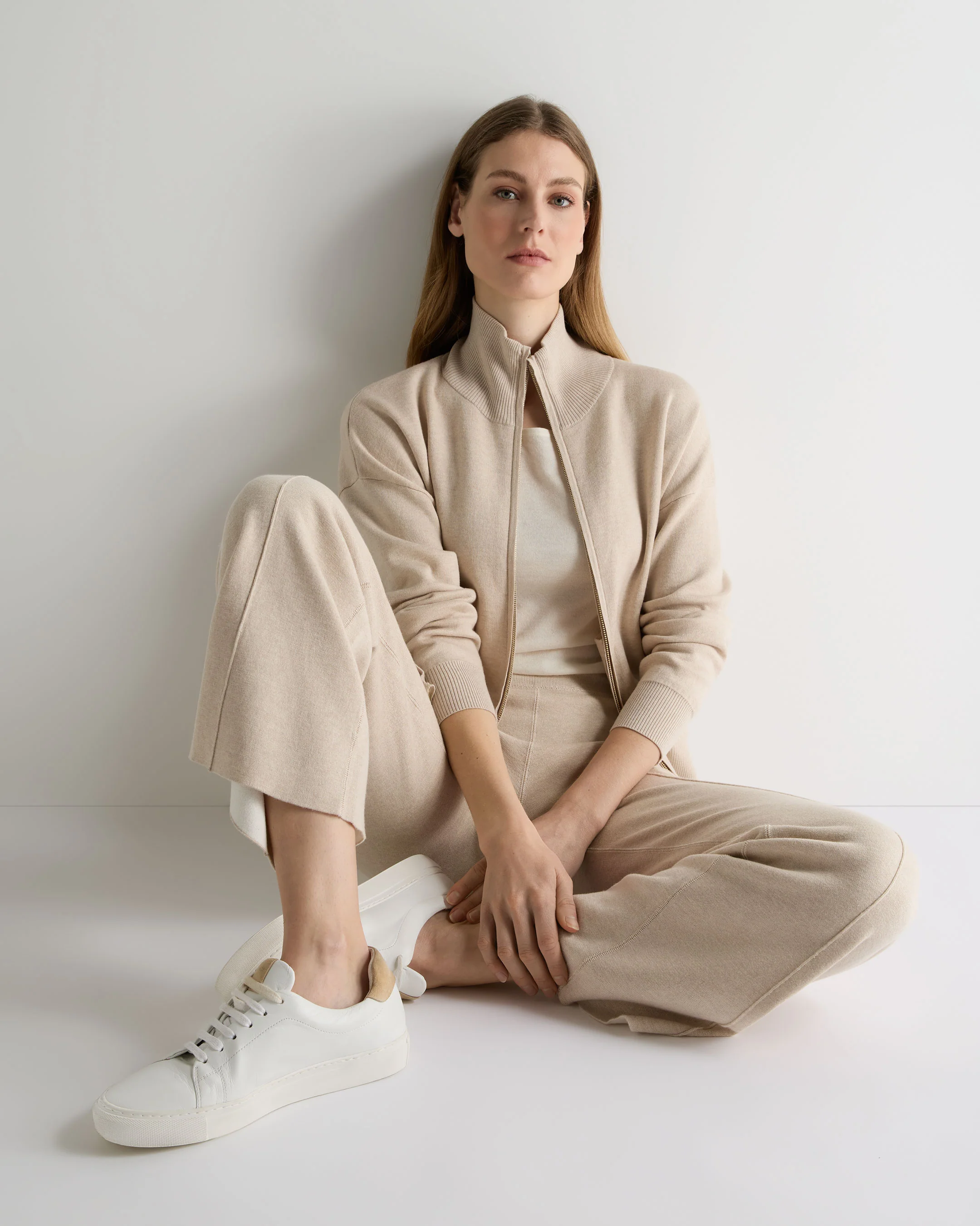 Women's Double Faced Cotton Blend Bomber Sandstone Brown - Image 3