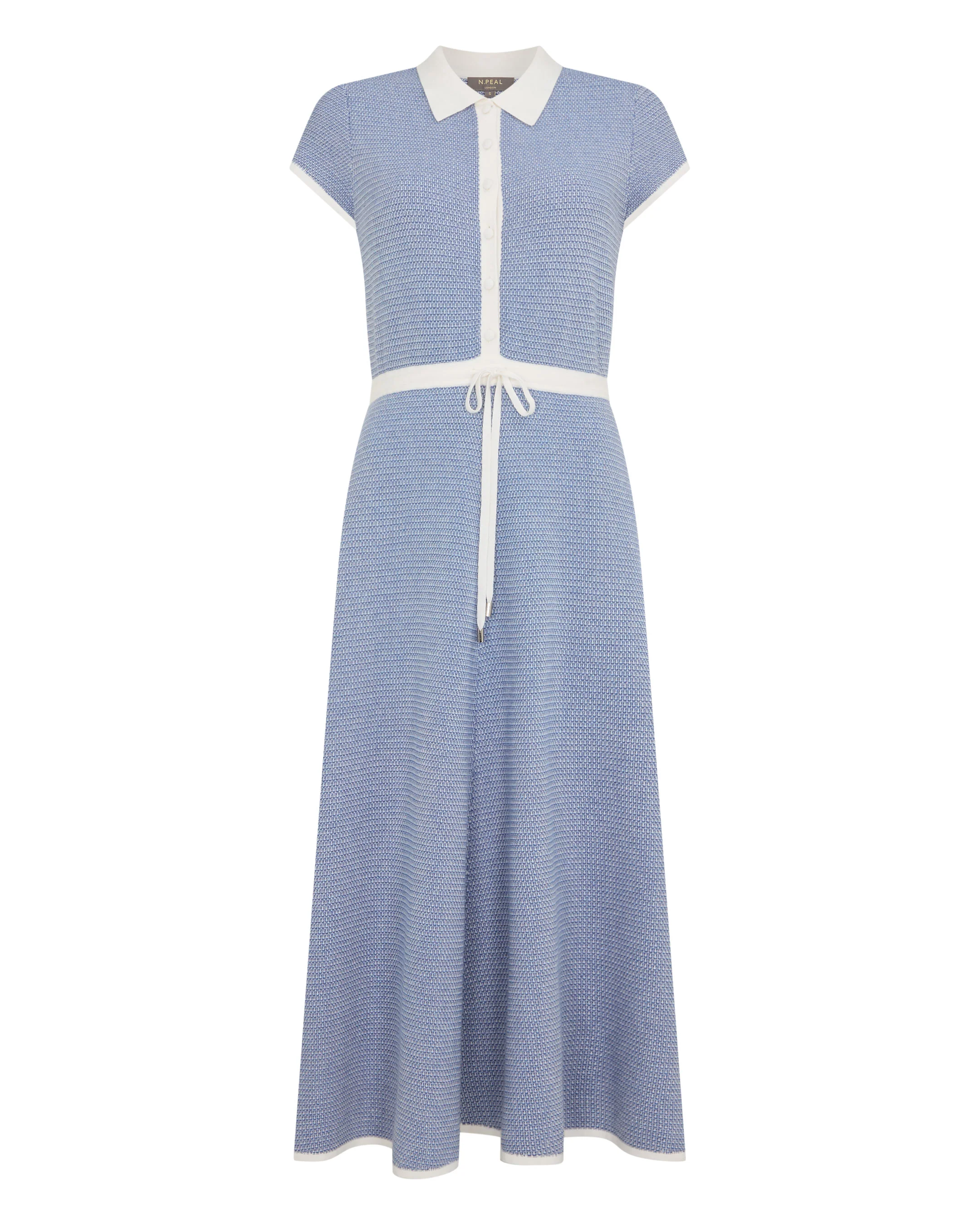 Women's Dulcie Jacquard Cotton Cashmere Dress Denim Blue - Image 2