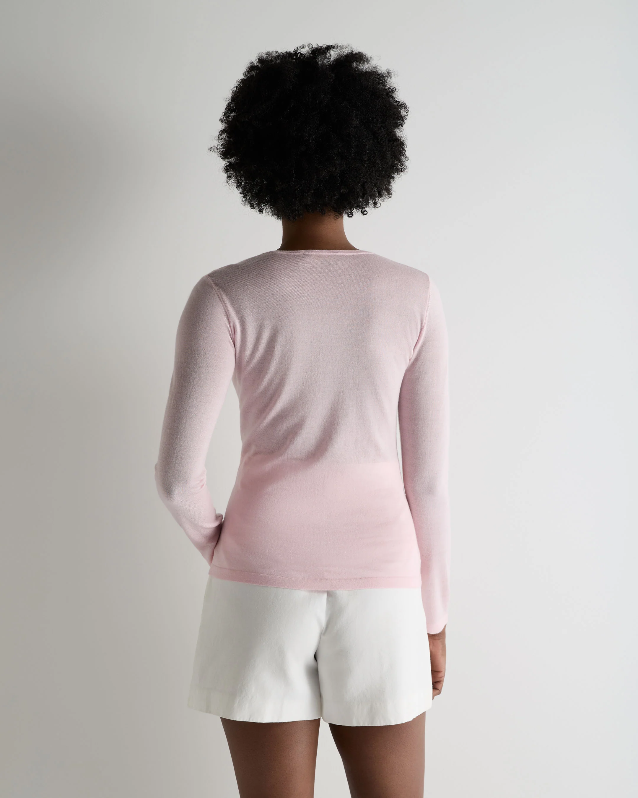 Women's Eden Superfine Cashmere Round Neck Top Rosewater Pink - Image 4