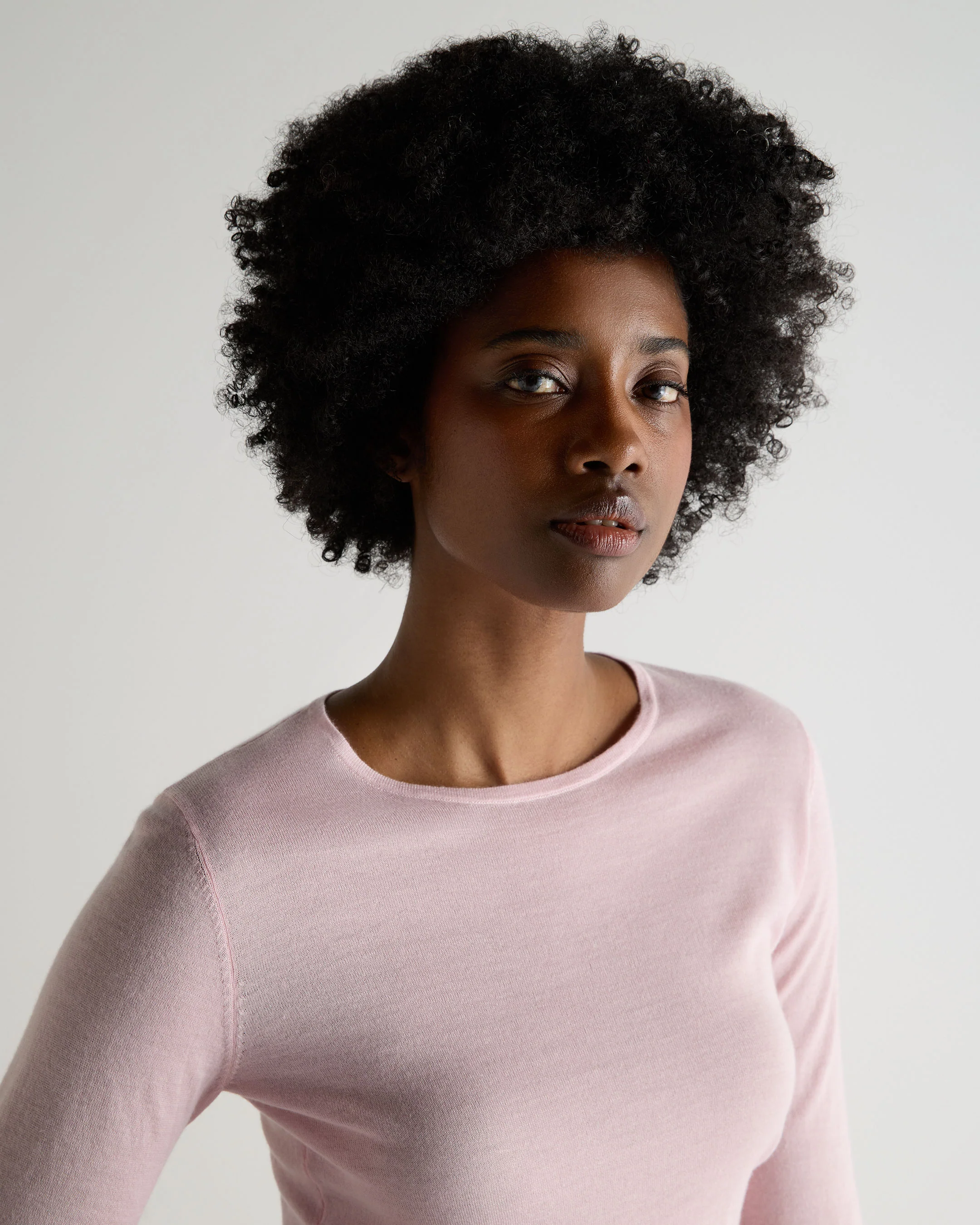 Women's Eden Superfine Cashmere Round Neck Top Rosewater Pink - Image 5