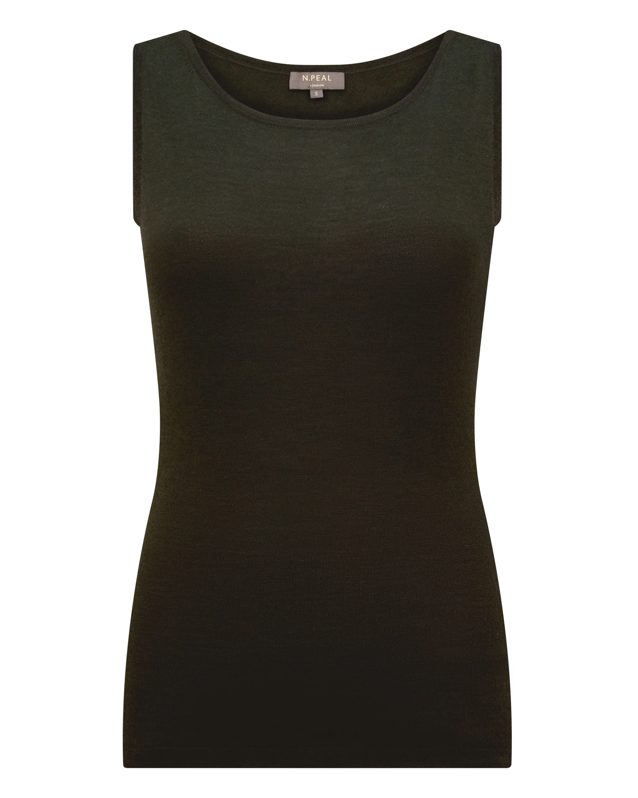 Women's Ella Superfine Cashmere Shell Top Arabica Khaki Green - Image 2