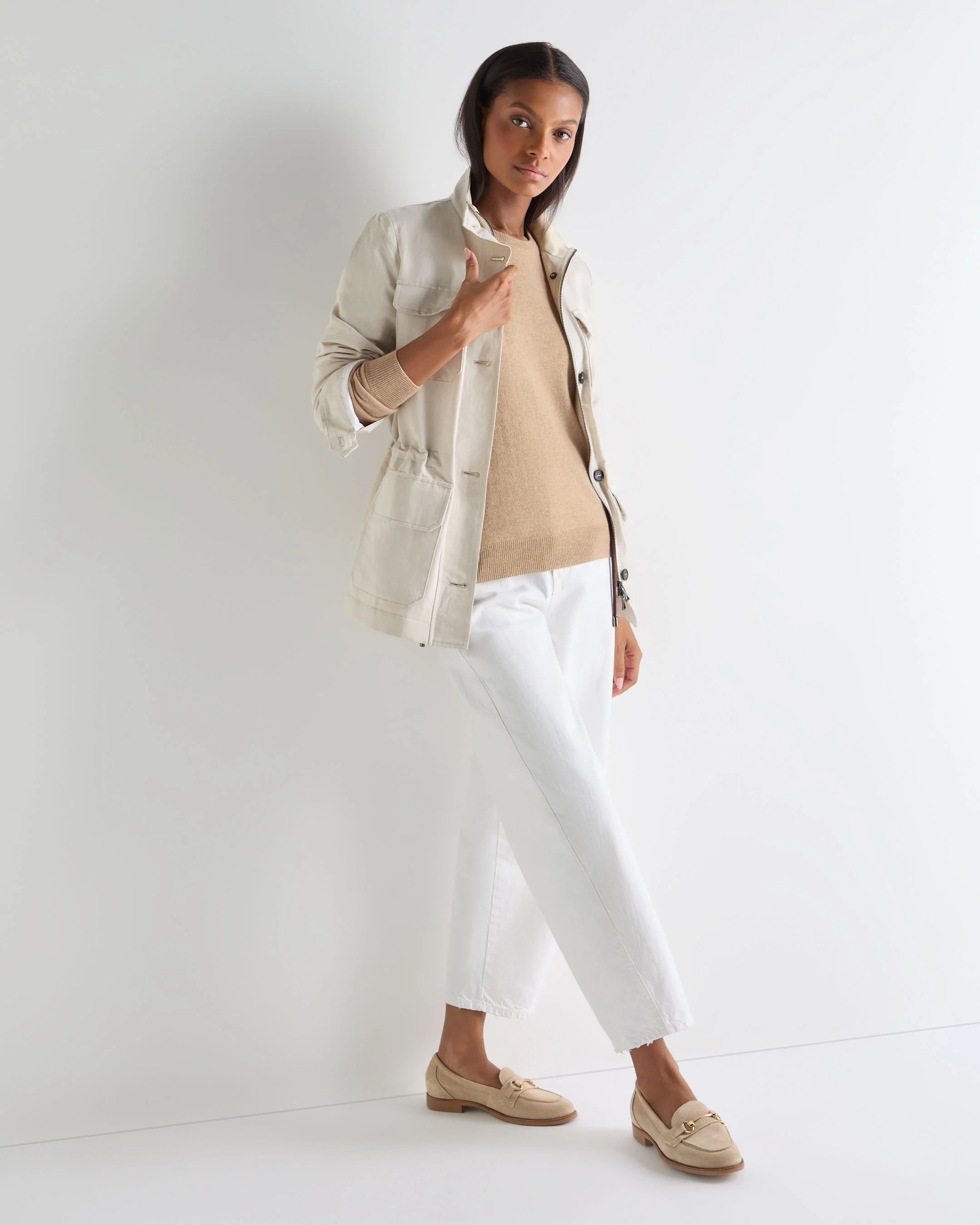 Women's Evie Classic Round Neck Cashmere Jumper Cappuccino Brown - Image 3