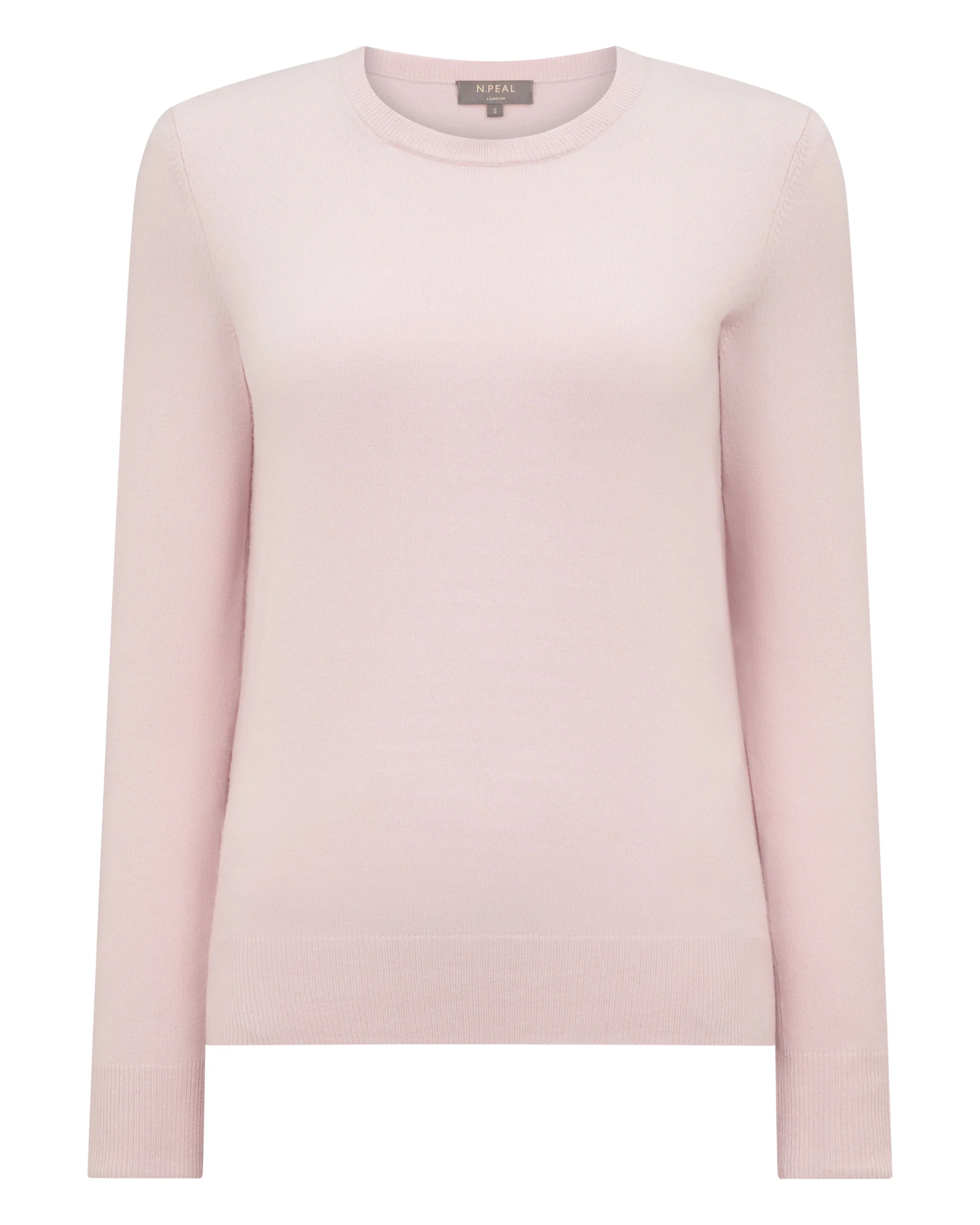 Women's Evie Classic Round Neck Cashmere Jumper Powder Pink - Image 2