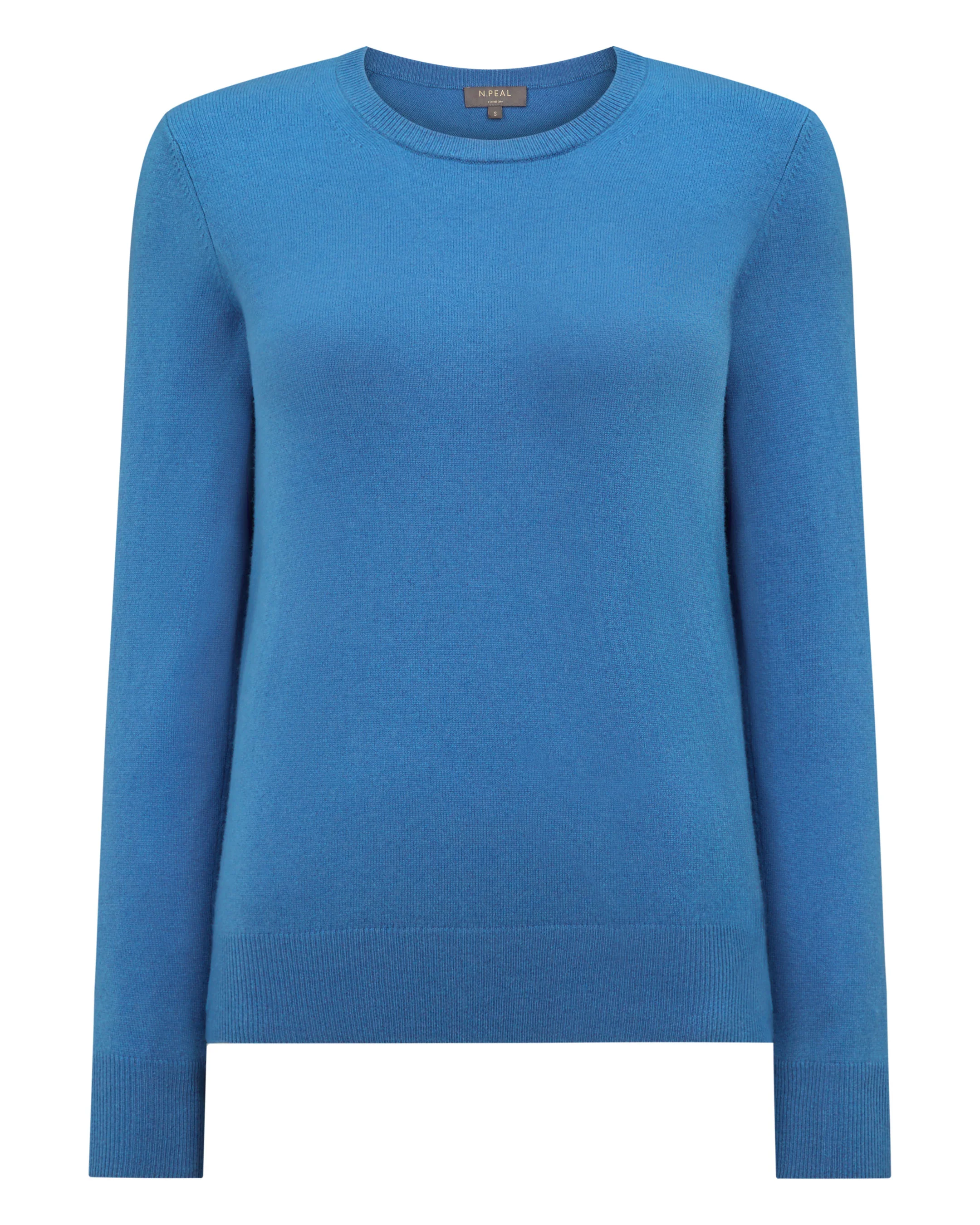 Women's Evie Classic Round Neck Cashmere Jumper Sunshine Blue - Image 2