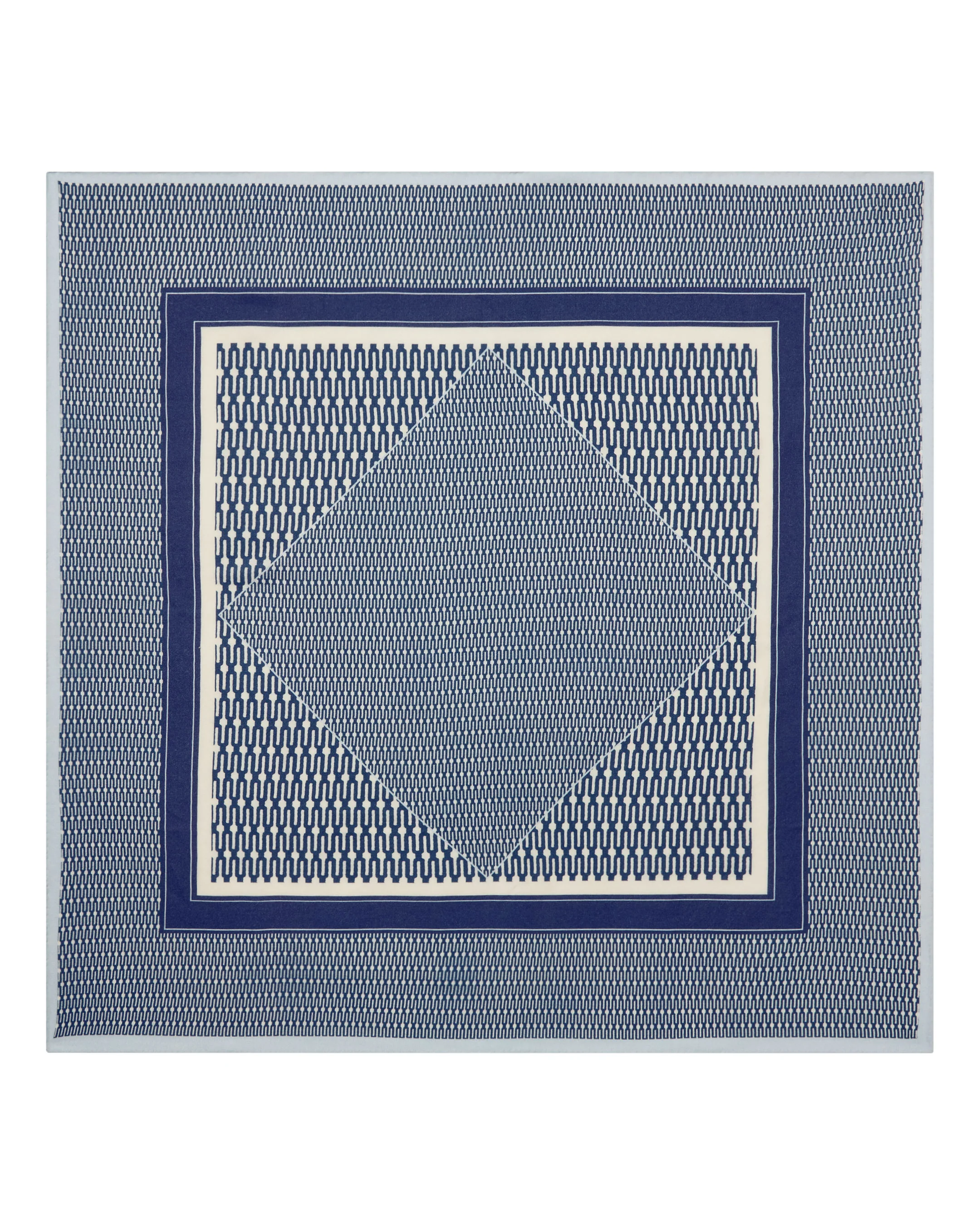 Women's Geo Print Silk Blend Foulard Navy Blue
