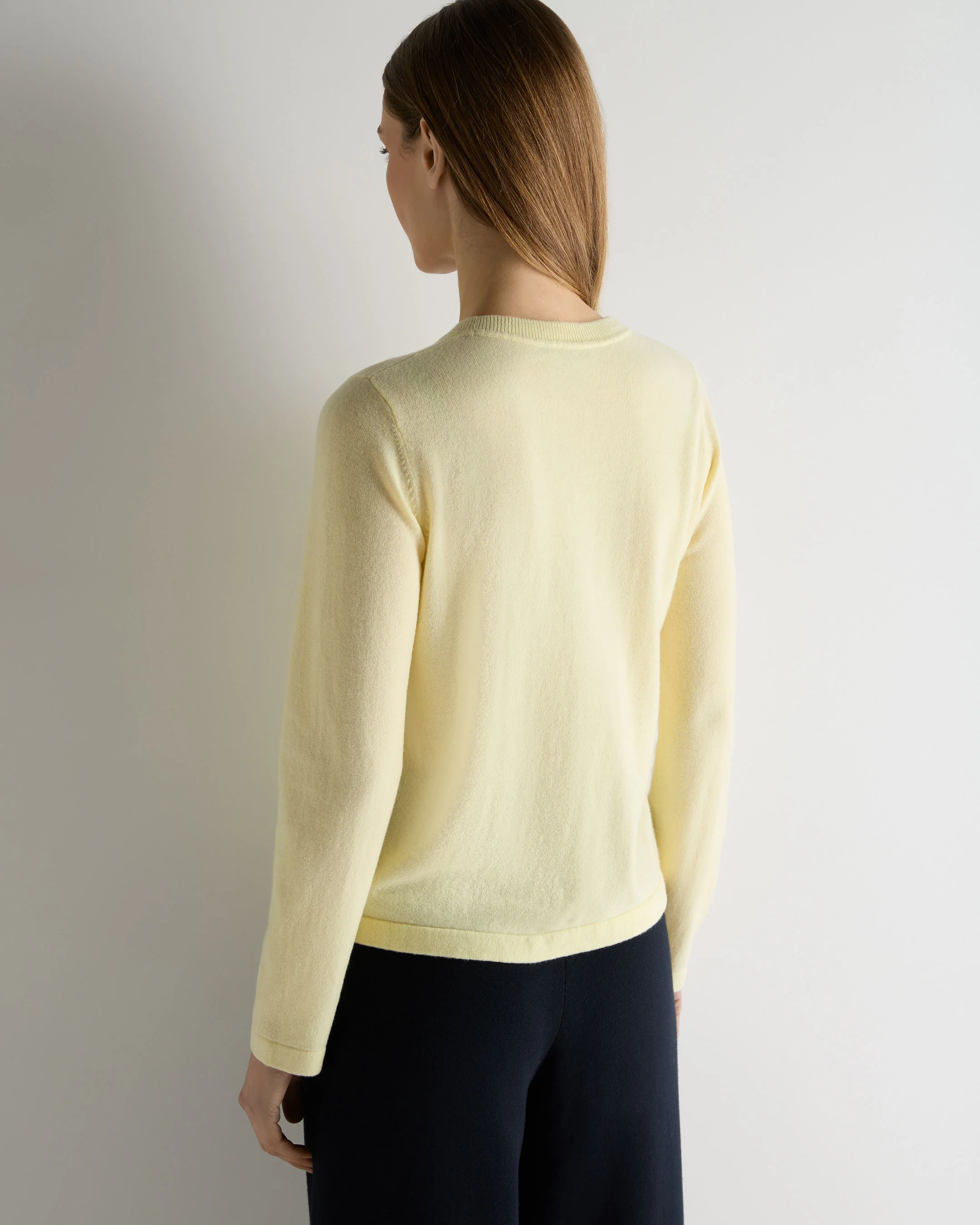 Women's Hallie Round Neck Cashmere Jumper Butter Yellow - Image 4