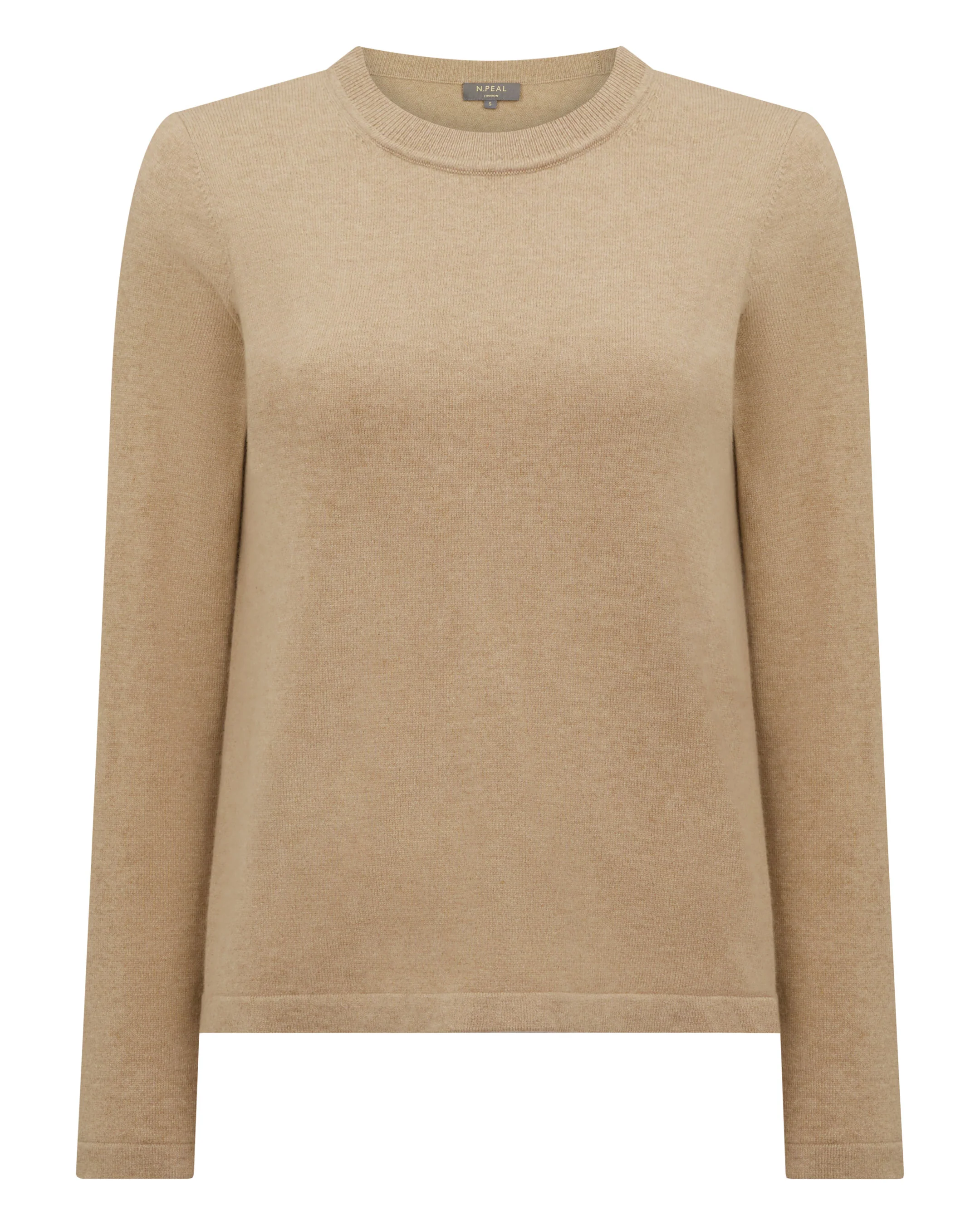 Women's Hallie Round Neck Cashmere Jumper Cappuccino Brown - Image 2