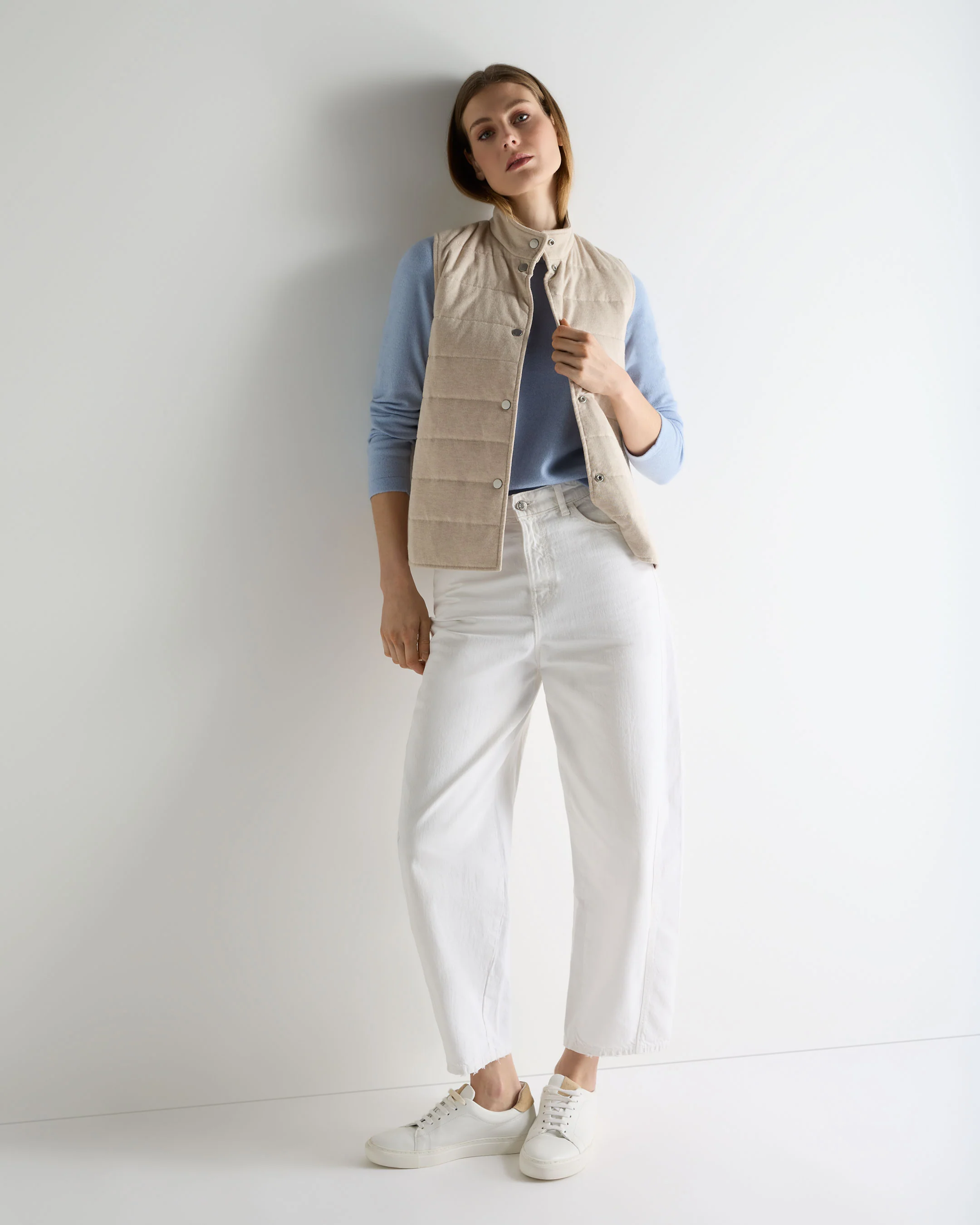 Women's Hallie Round Neck Cashmere Jumper Sea Mist Blue - Image 3