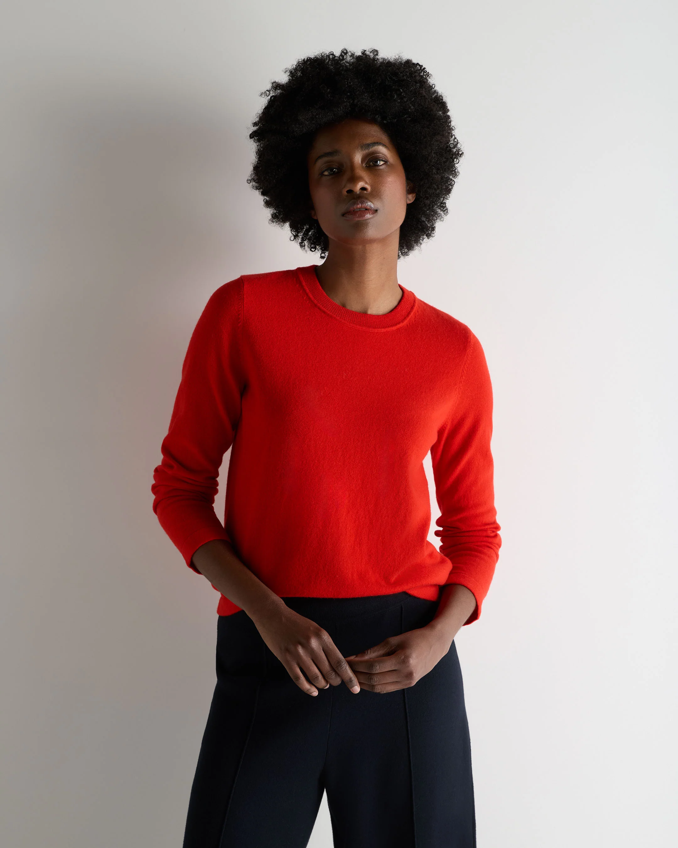 Women's Hallie Round Neck Cashmere Jumper Tomato Red