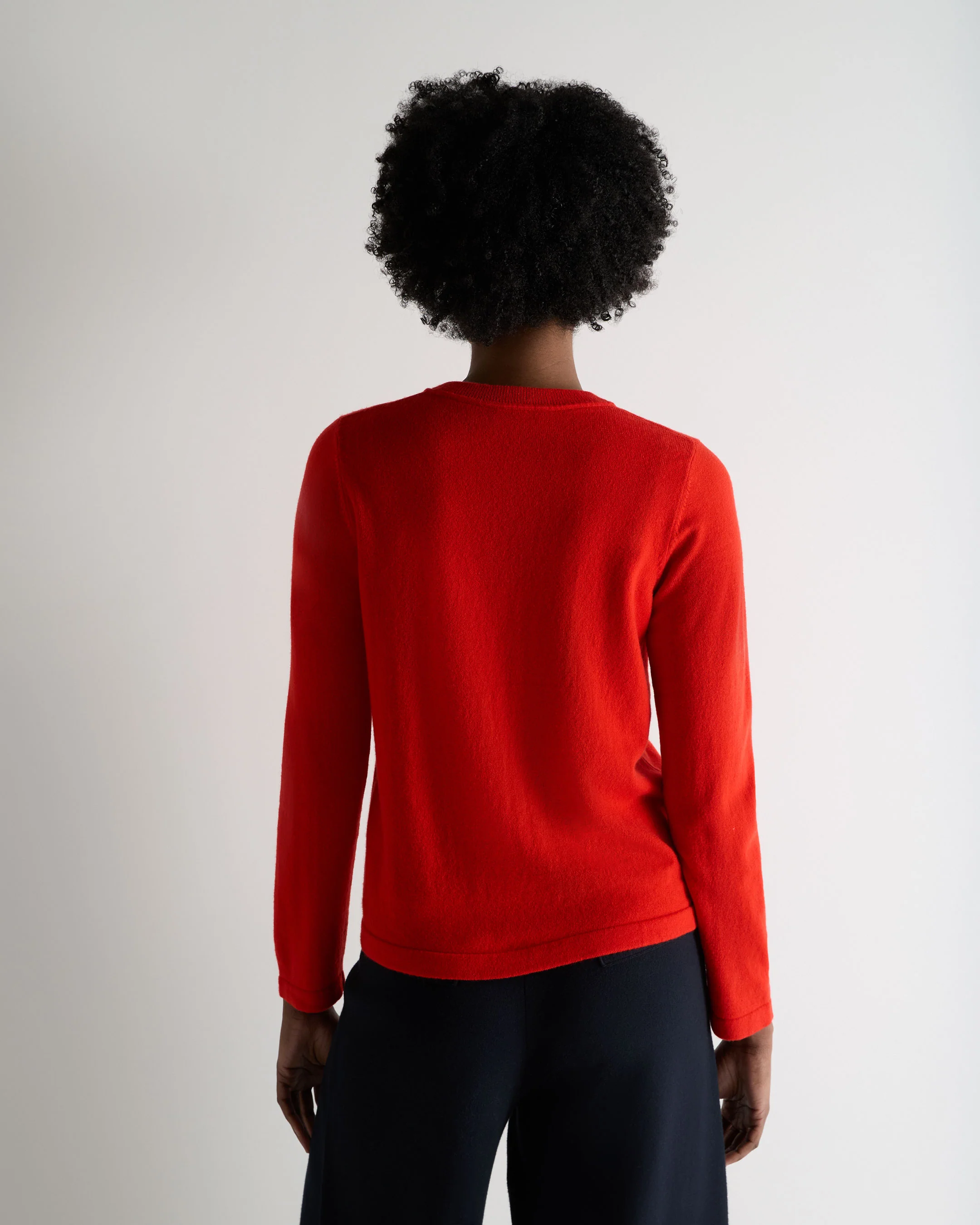 Women's Hallie Round Neck Cashmere Jumper Tomato Red - Image 4