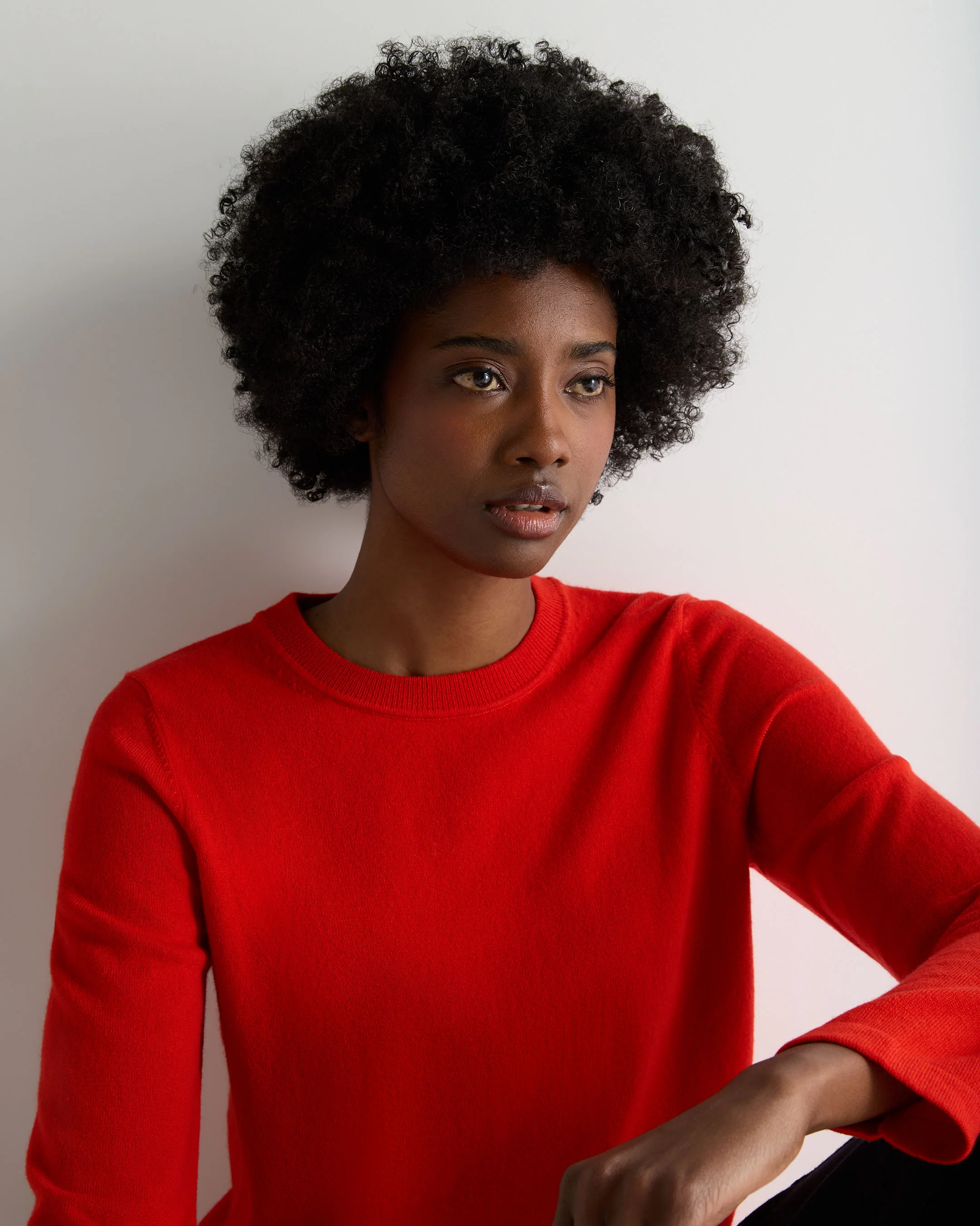 Women's Hallie Round Neck Cashmere Jumper Tomato Red - Image 5