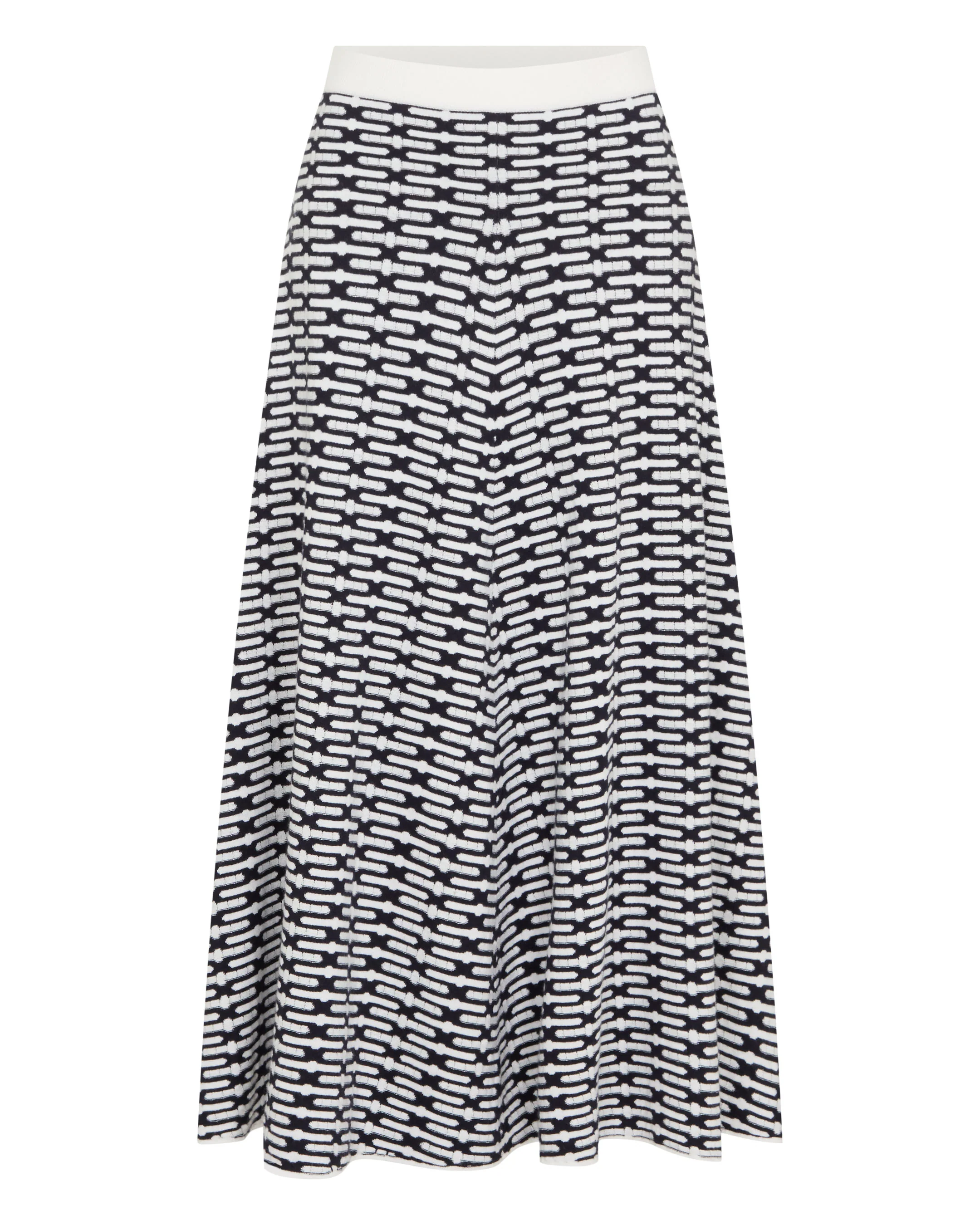 Women's Harlow Jacquard Cotton Cashmere Skirt Navy Blue - Image 2