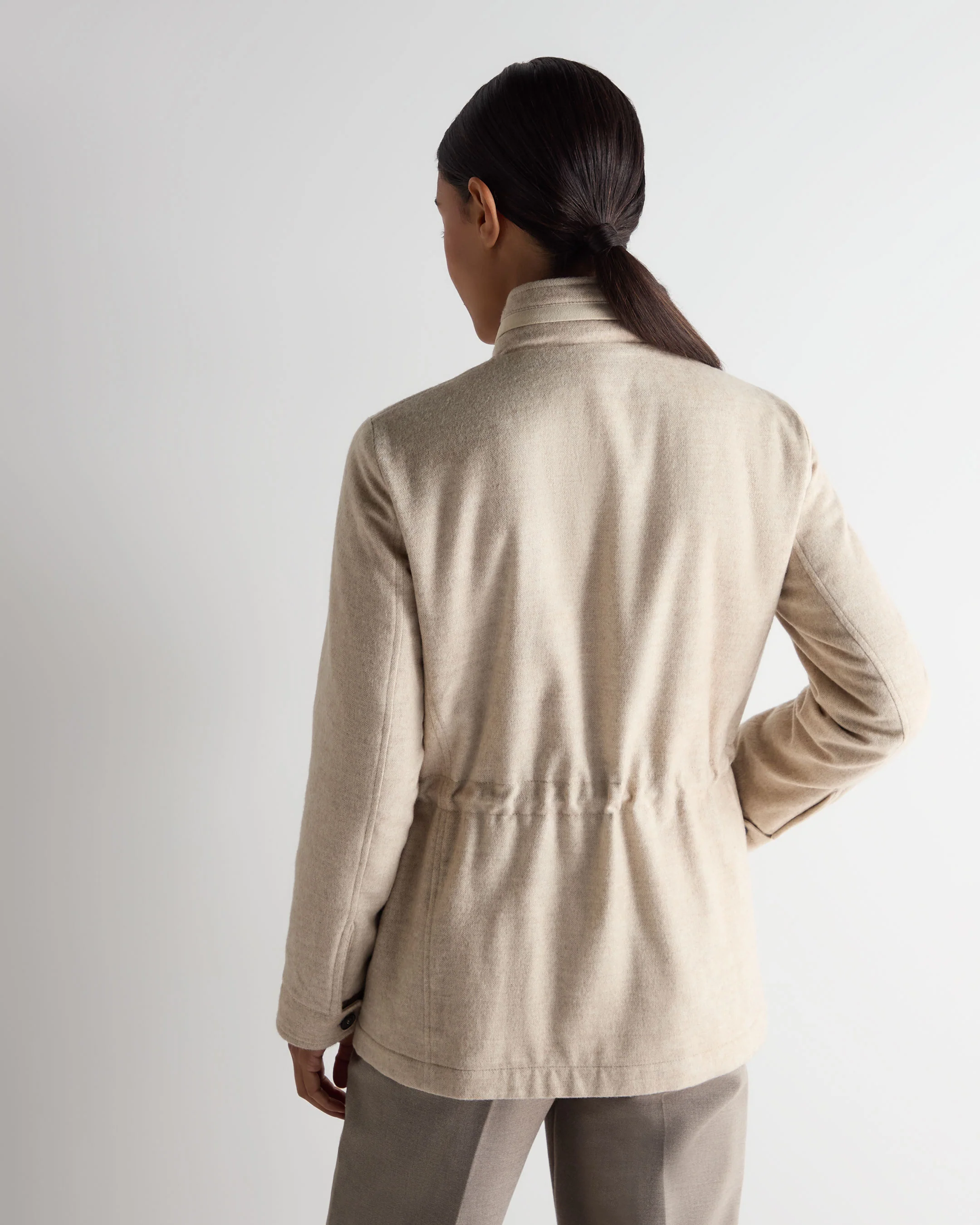 Women's Avola Herringbone Jacket Beige Brown - Image 4