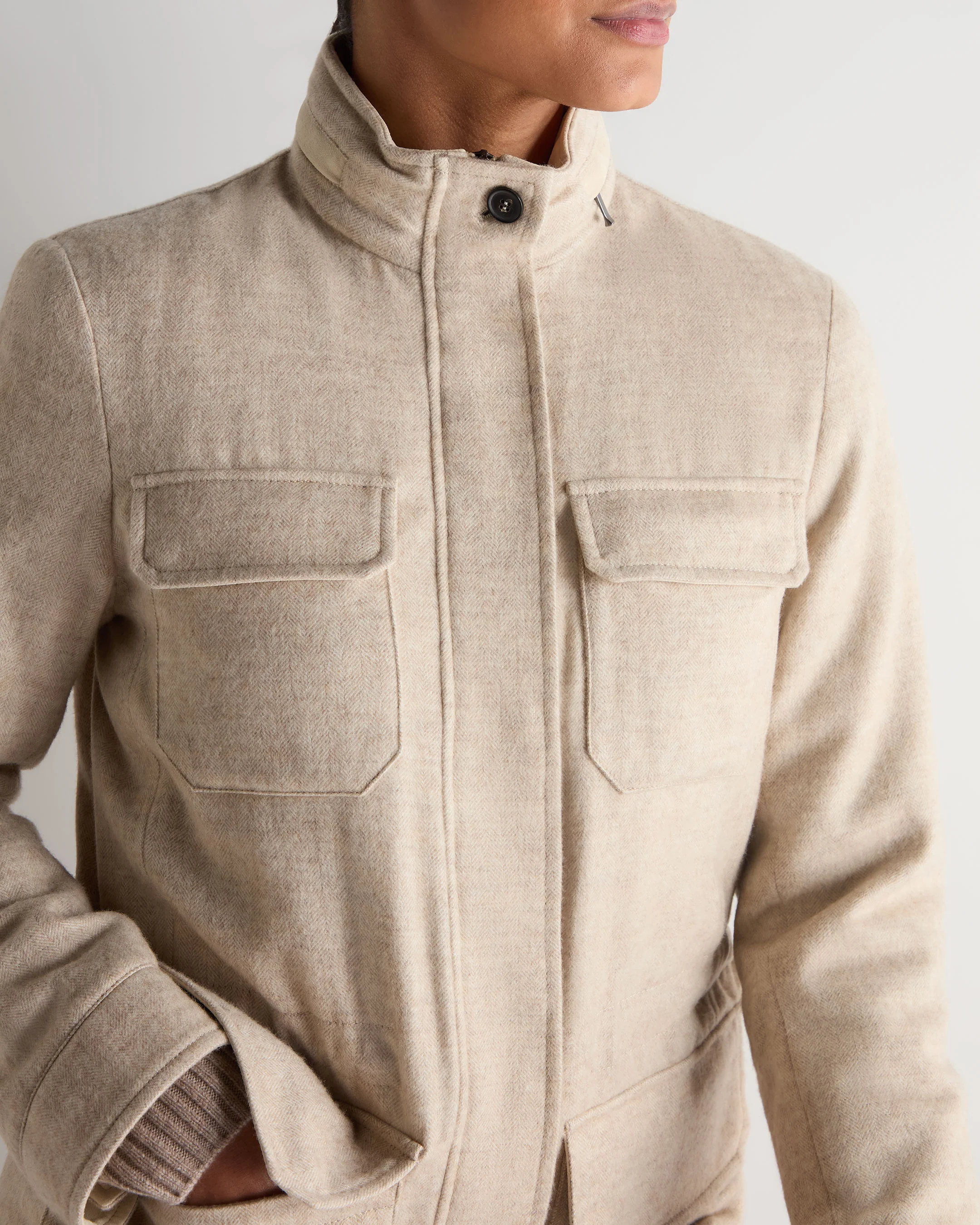 Women's Avola Herringbone Jacket Beige Brown - Image 5
